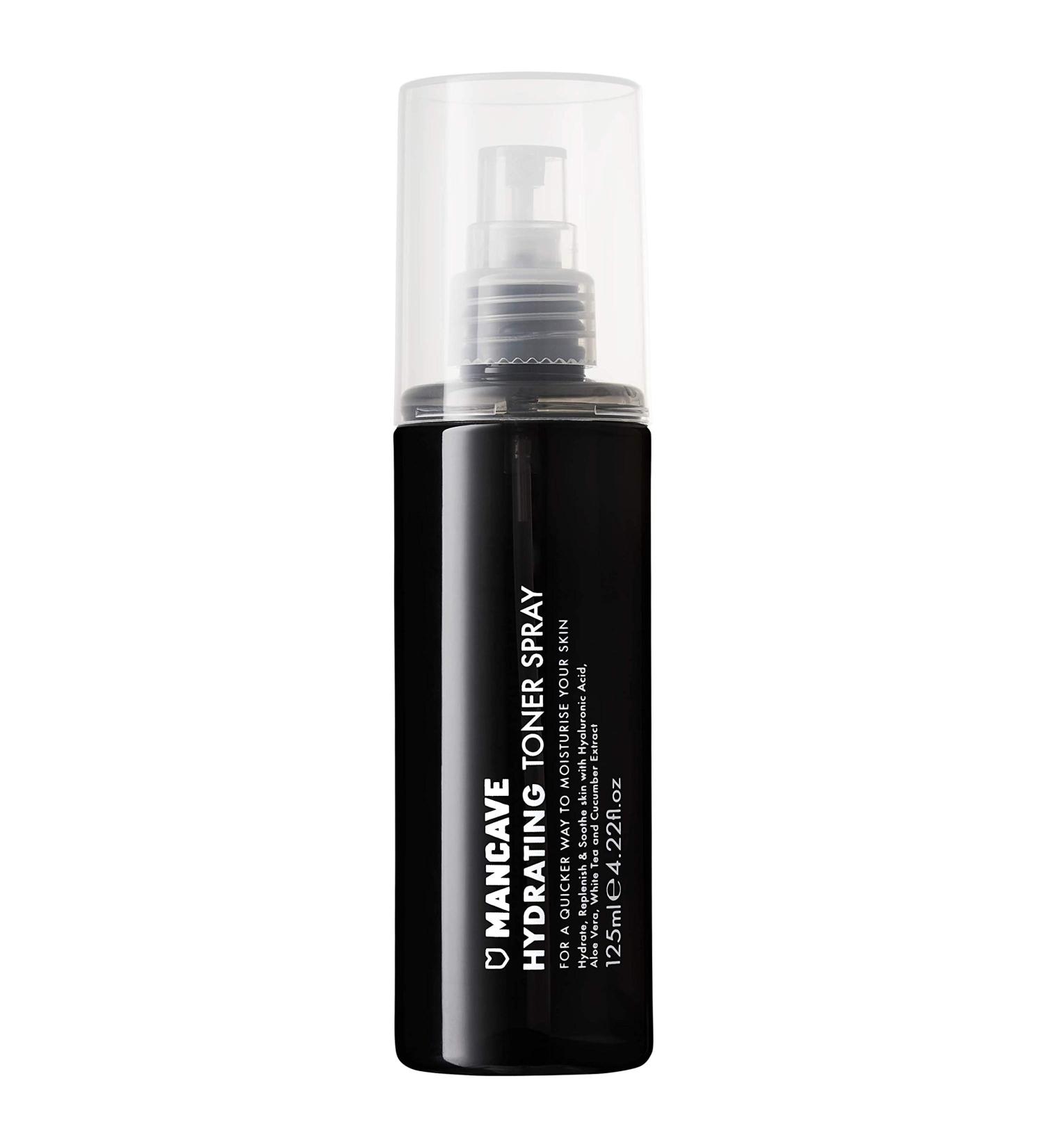 ManCave Hyaluronic Acid Toner Spray 125ml - Moisturize, Tone, and Refresh Skin - Natural Formula with Hyaluronic Acid, Cucumber Extract, Aloe Vera - Vegan - Dermatologically Tested - Buy Online on GoSupps.com