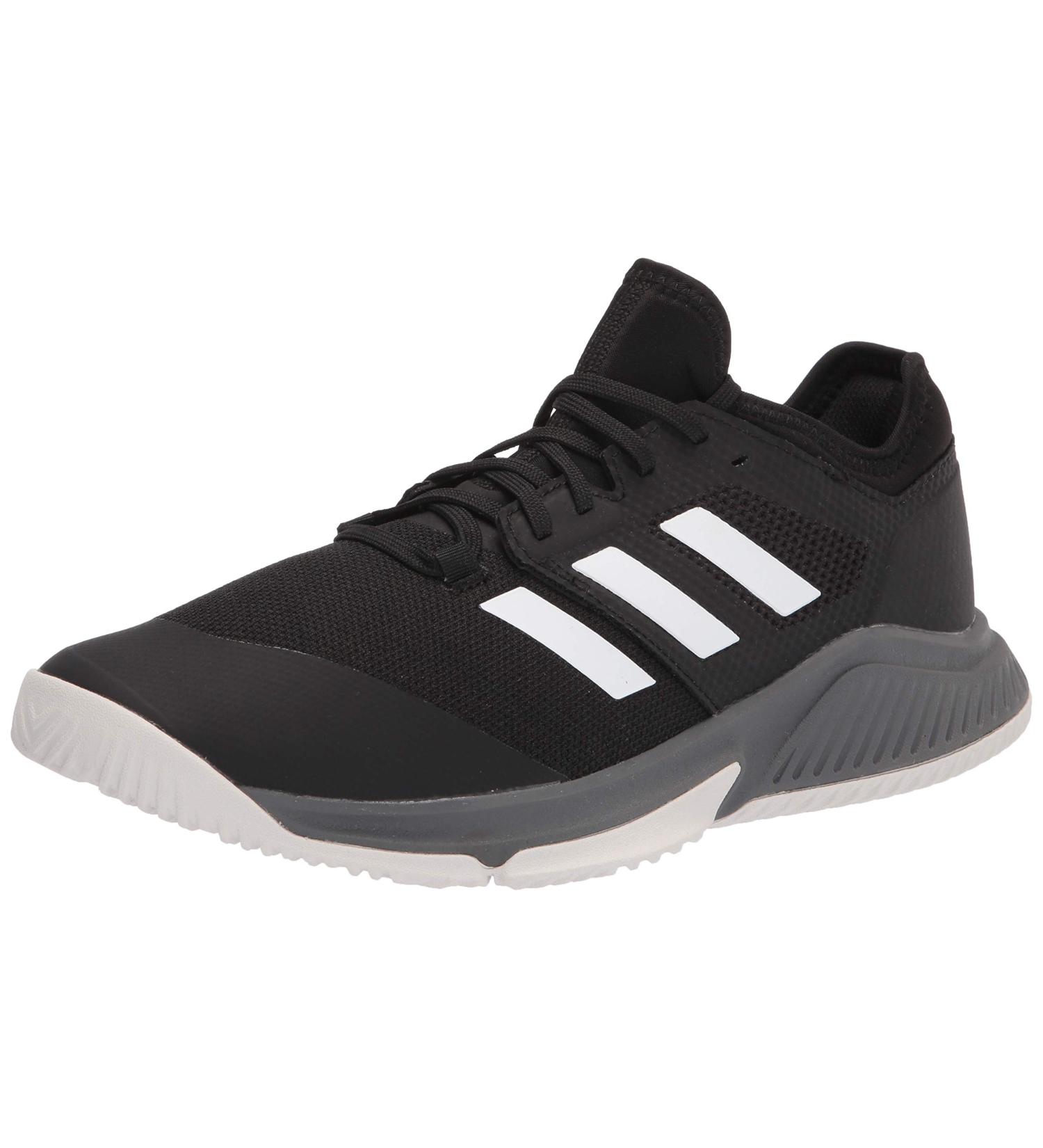 adidas Men's Court Team Bounce Volleyball Shoe 8.5 - Black/White/Grey - Buy Online on GoSupps.com