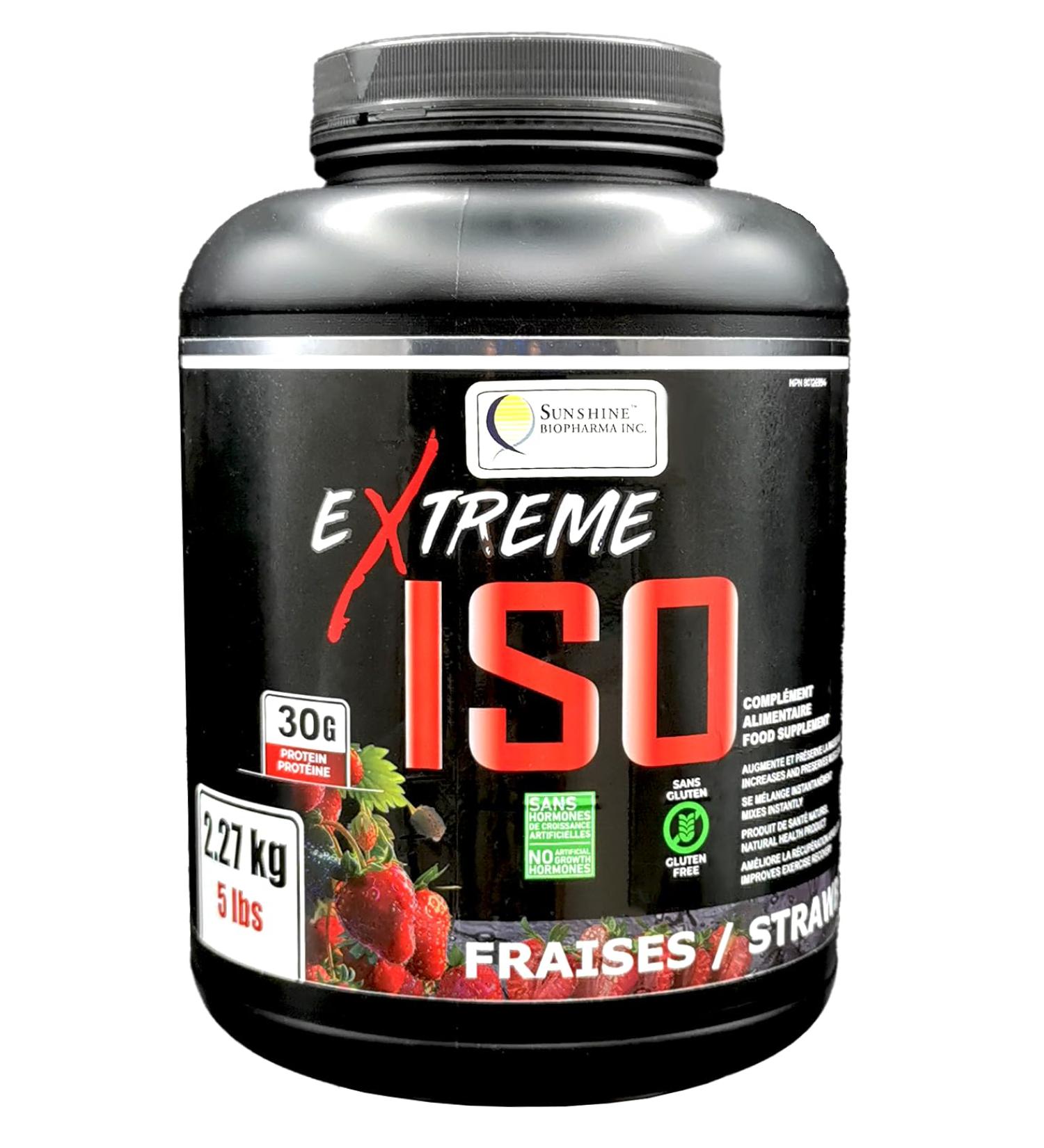 Extreme ISO 100% whey protein isolate 5lbs (2.27 kg) no fat low calories protein source to promote muscle growth fat burning and fast recovery (Strawberry) Strawberry 2.27 kg (Pack of 1) - Buy Online on GoSupps.com