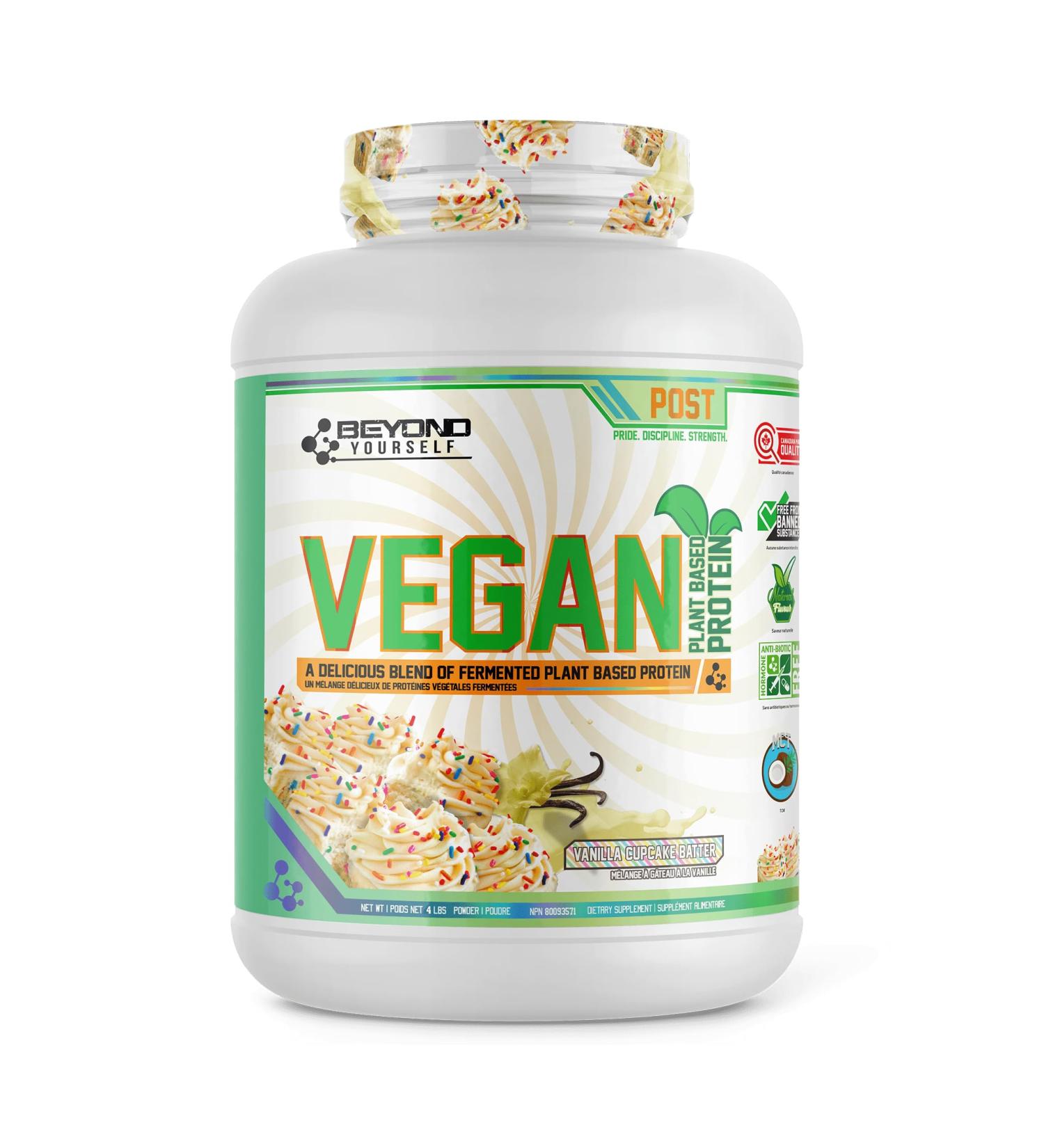 Beyond Vegan Protein Powder - Beyond Yourself | Fermented Non-GMO Complete Amino Acid Profile with MCT Oil | Gluten-Free Naturally Sweetened No Sugar or Fillers | 4lb Vanilla Cupcake Batter Vanilla Cupcake Batter 1.81 kg (Pack of 1) - Buy Online on GoSupps.com