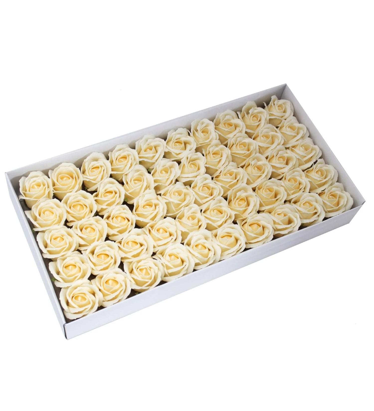  Ancient Wisdom Pack of 50 Handmade Soap Flowers - Med Rose - Ivory - Buy Online on GoSupps.com