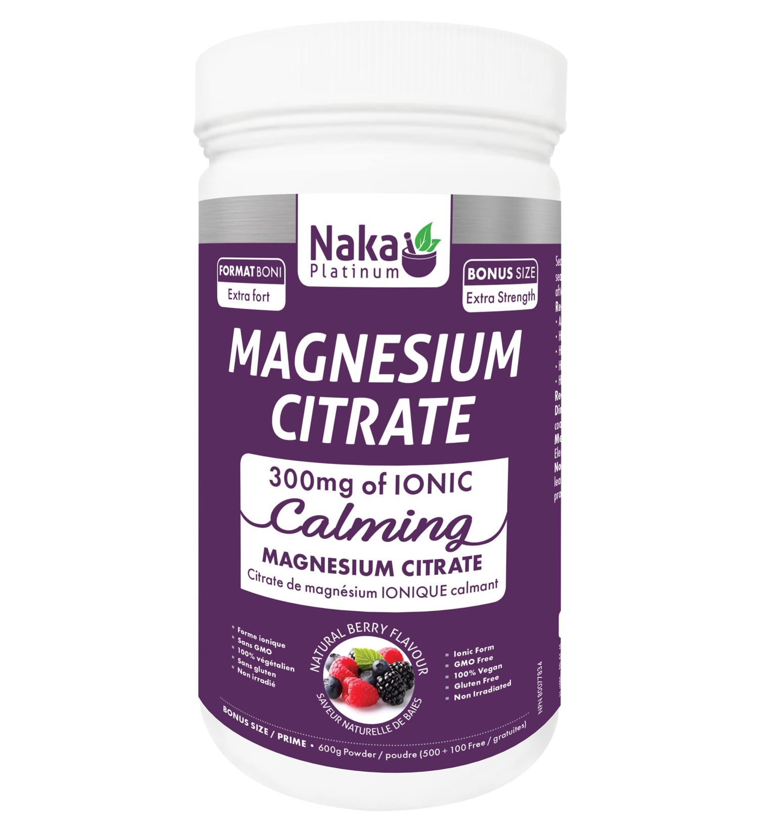 Naka Platinum Magnesium Citrate Calming Natural Berry Flavour (600g) 600 g (Pack of 1) - Buy Online on GoSupps.com