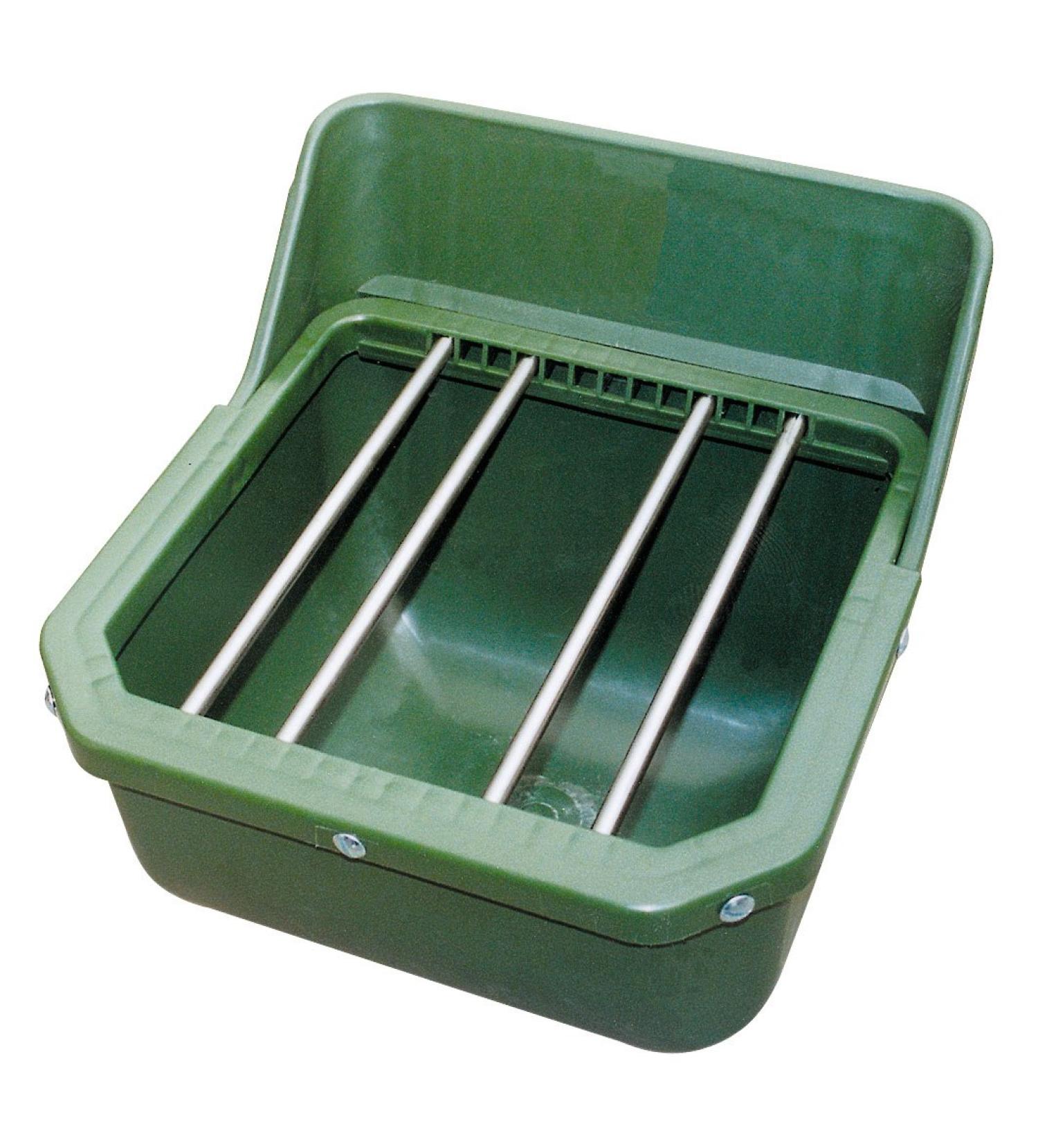 Kerbl 32465 Concentrate feed trough foal trough with metal bars 9 L EU green