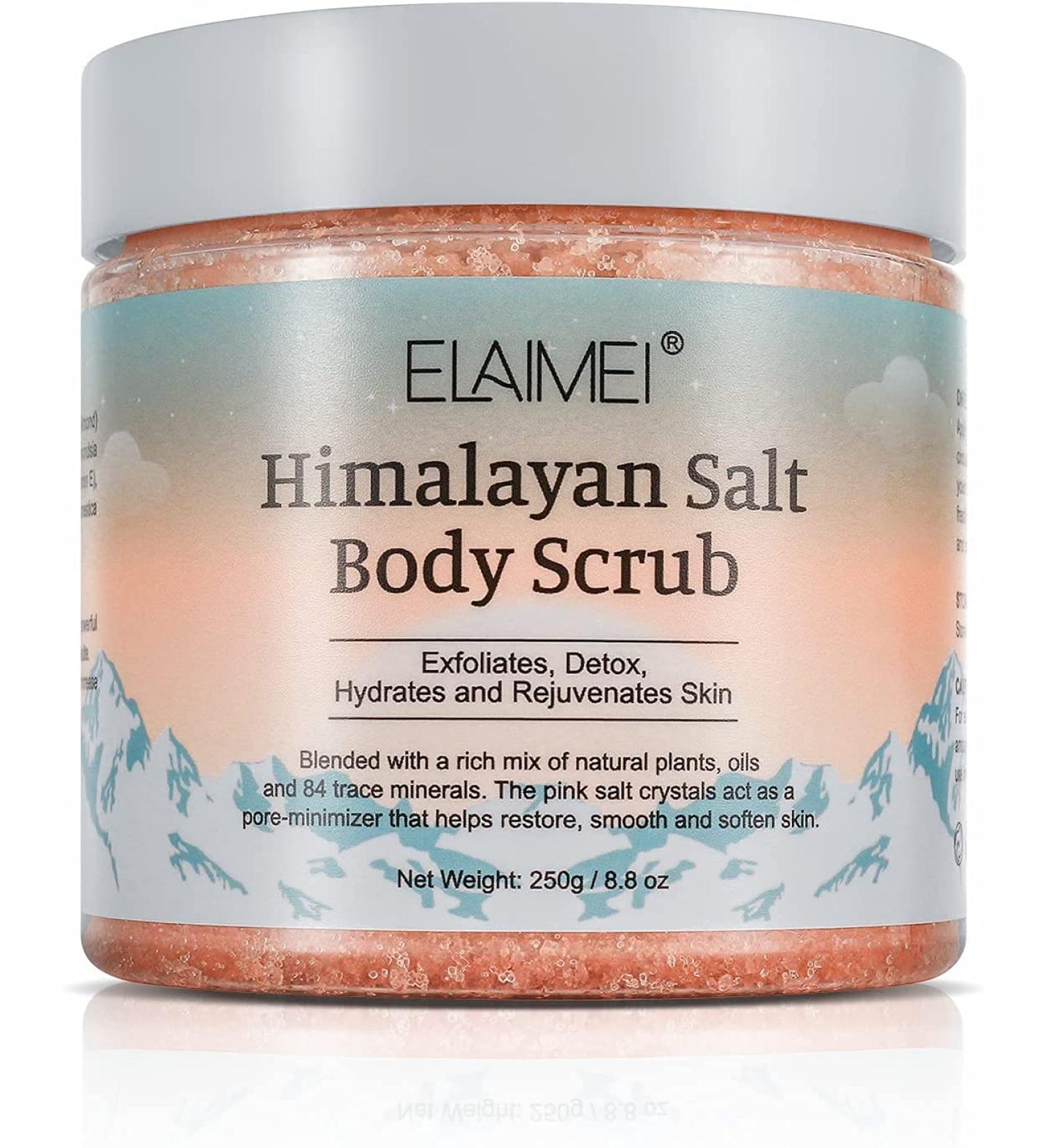Premium Himalayan Salt Body Scrub with Lychee Oil Natural Exfoliating Salt Scrub for Acne Cellulite Deep Cleansing Scars Wrinkles Exfoliate and Moisturize Skin - Buy Online on GoSupps.com