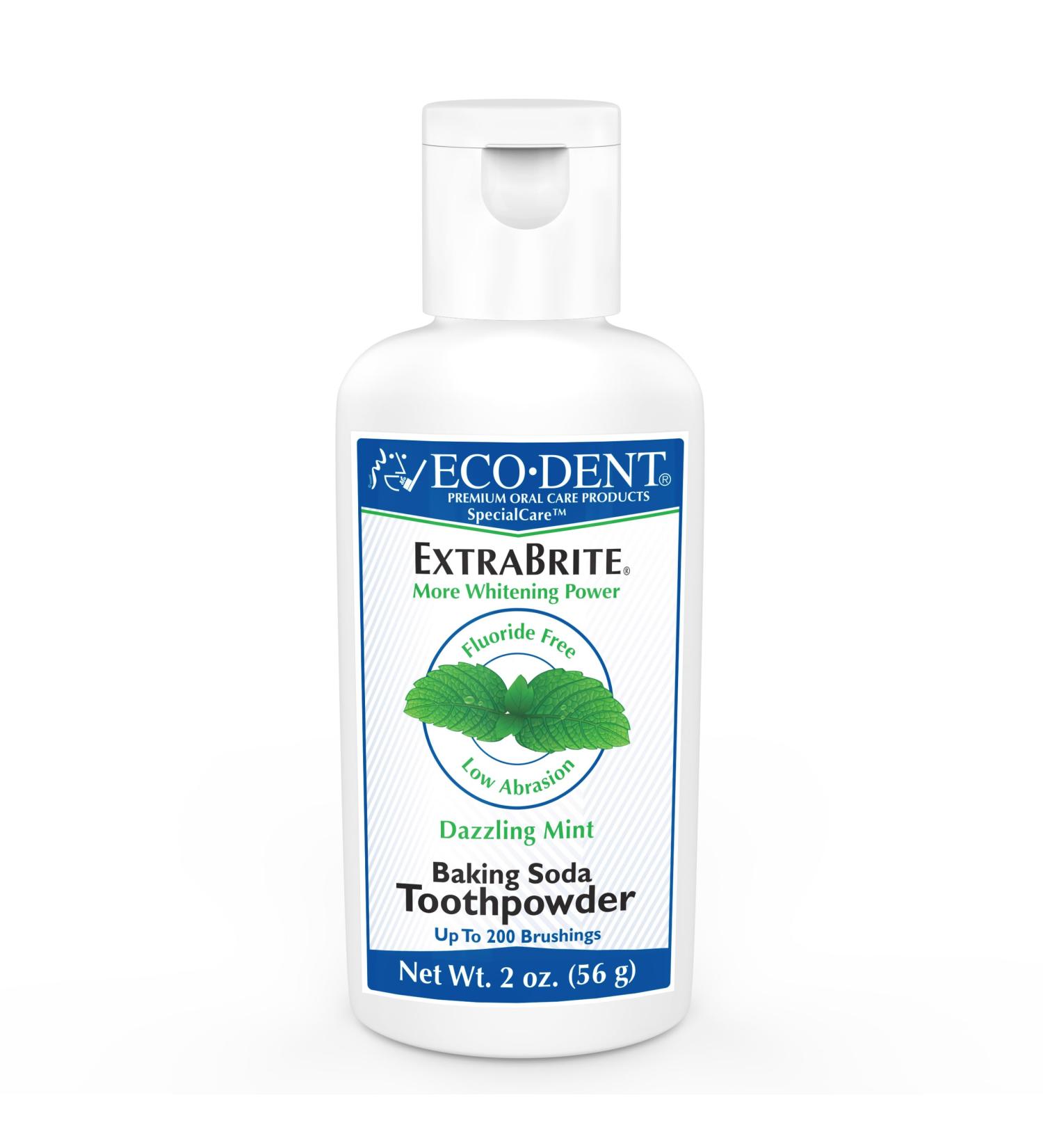 Eco-Dent ExtraBrite Baking Soda Tooth Powder Mint SLS & Fluoride-Free Toothpaste Powder with Oxidizing Calcium Peroxide Whitening Toothpaste Alternative + DailyRinse Single-Use Pack - Buy Online on GoSupps.com