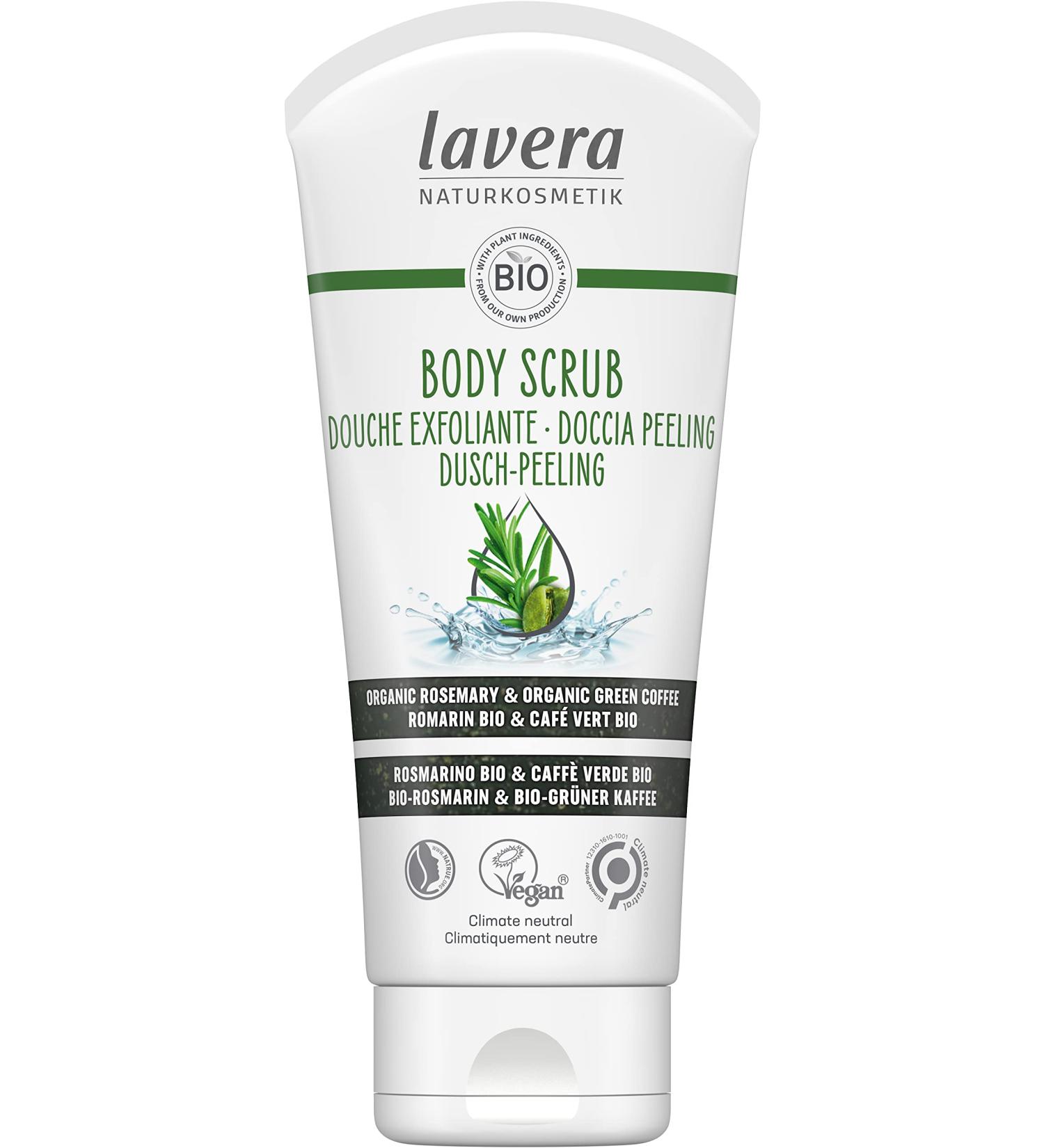 Lavera Organic Exfoliating Body Scrub | 200ml | Nourish & Renew | EN-FR-IT-DE | International Shipping Available - Buy Online on GoSupps.com