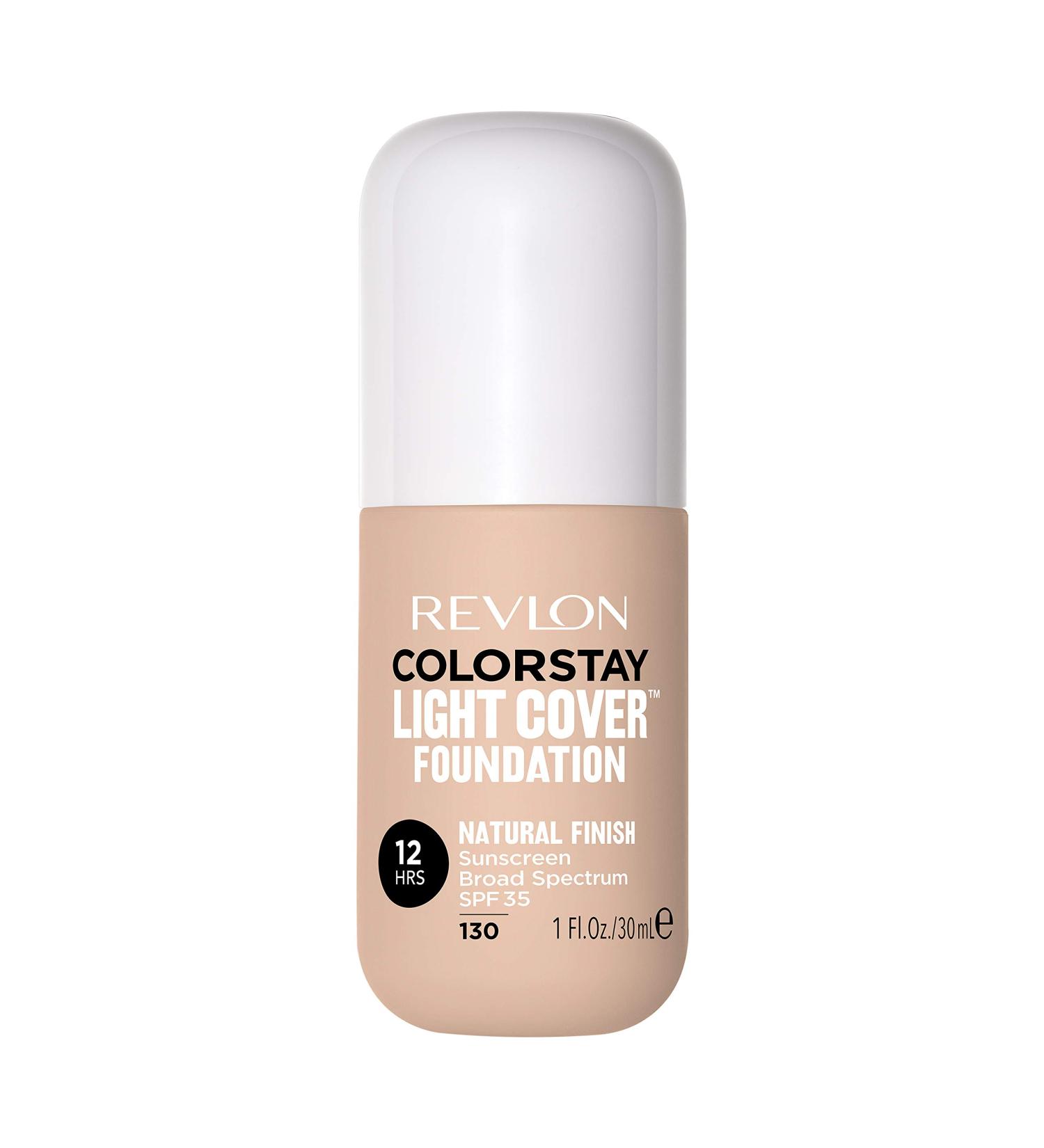 Revlon ColorStay Light Cover Liquid Foundation SPF 35 | Hydrating Longwear Makeup | Light-Medium Coverage | 130 Porcelain, 1 fl. oz - Buy Online on GoSupps.com