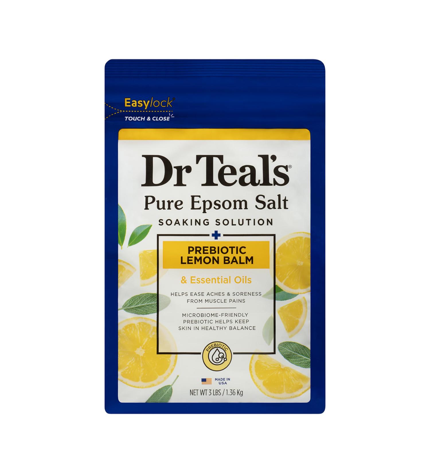 Dr Teal's Solution de trempage au sel d'Epsom pur - M lisse pr biotique aux huiles essentielles - 1 36 kg M lisse aux huiles essentielles - Buy Online on GoSupps.com
