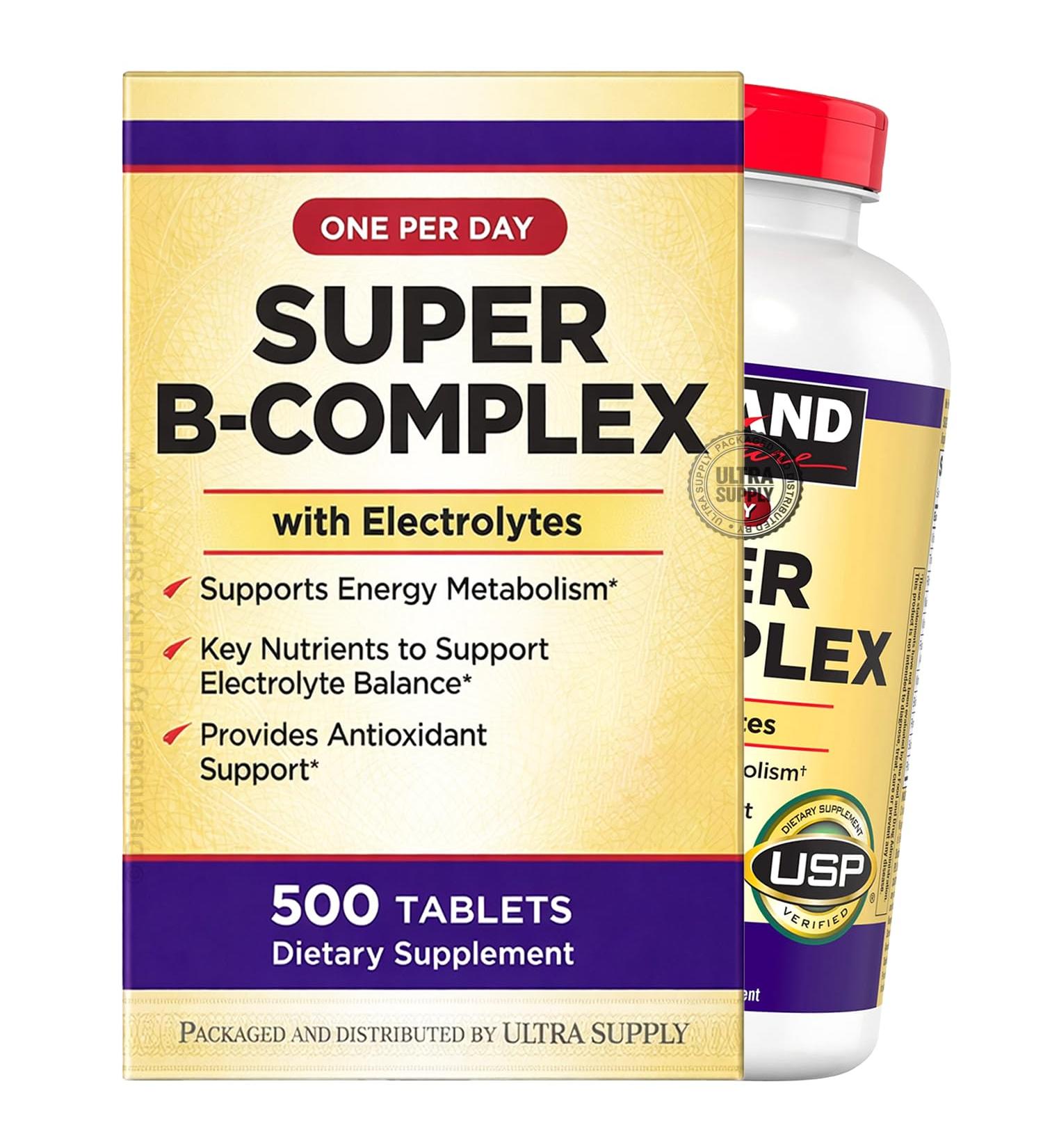 Kirk Lands Signatures Super B-Complex with Electrolytes (500 Count - Value Pack) Tablets
