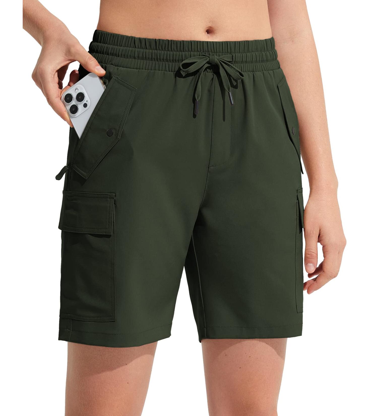 POLIVA Women's Cargo Hiking Shorts - Green, 3X-Large | Quick Dry, Water Resistant, Lightweight for Athletic Travel - Buy Online on GoSupps.com