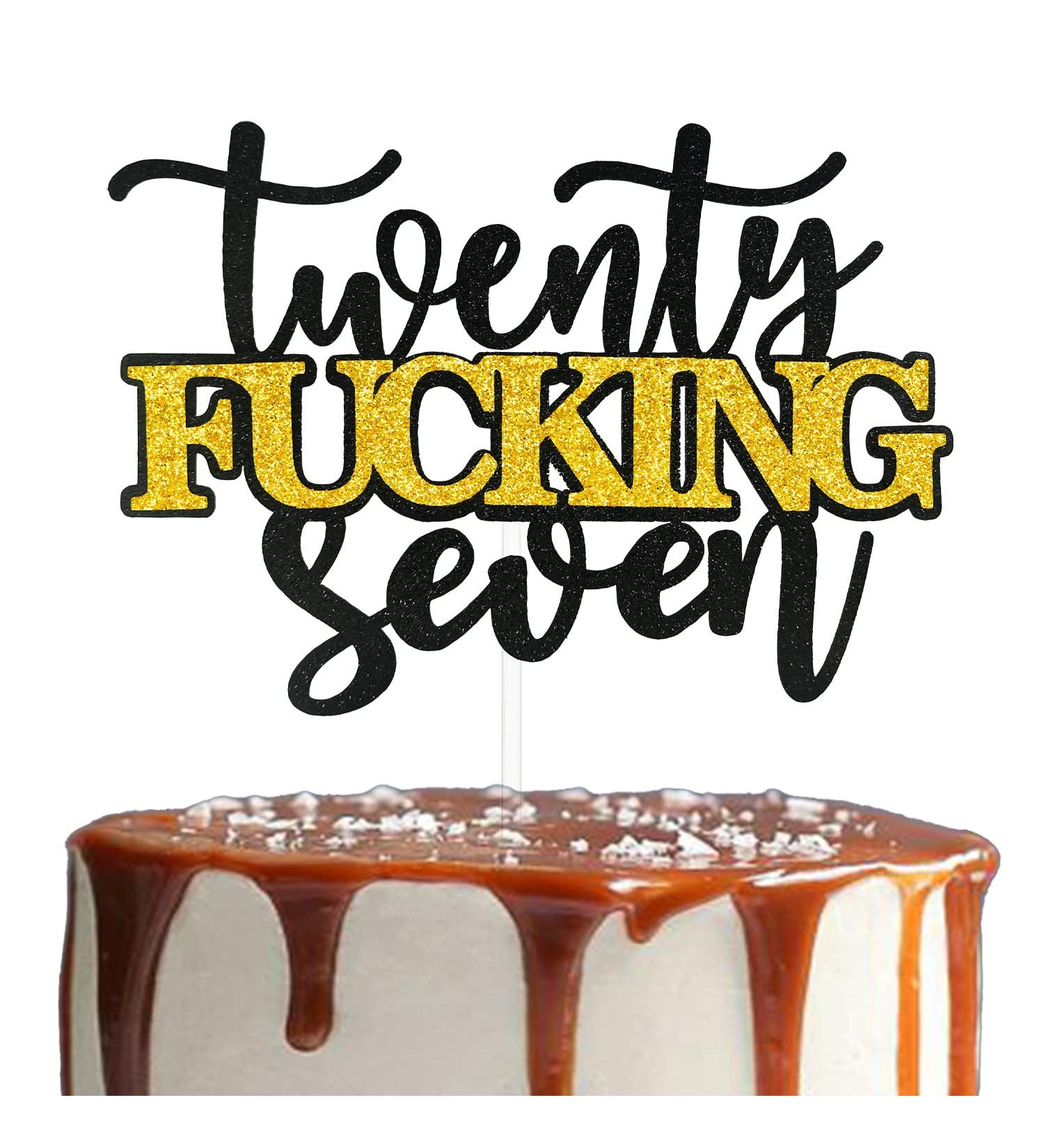 Twenty Seven Cake Topper Glitter Happy 27th Birthday Cake Topper Funny 27th Anniversary Party Decoration Twenty Seven Cake Pick - Buy Online on GoSupps.com
