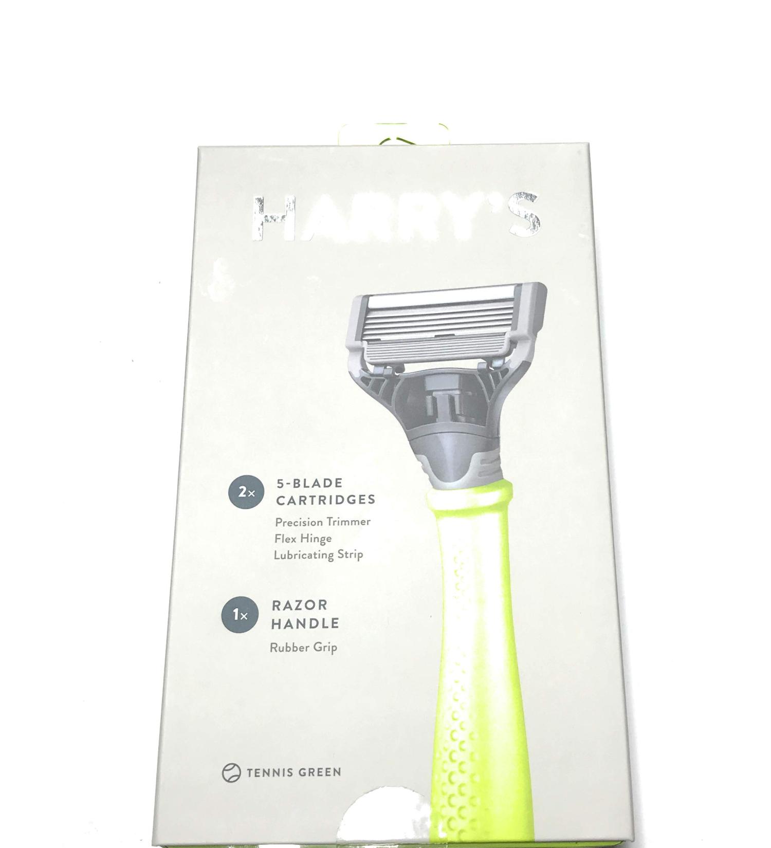 Harry's Men's Blade Razor with Cartridges Tennis Green - 2 Cartridges,1 Razor Handle