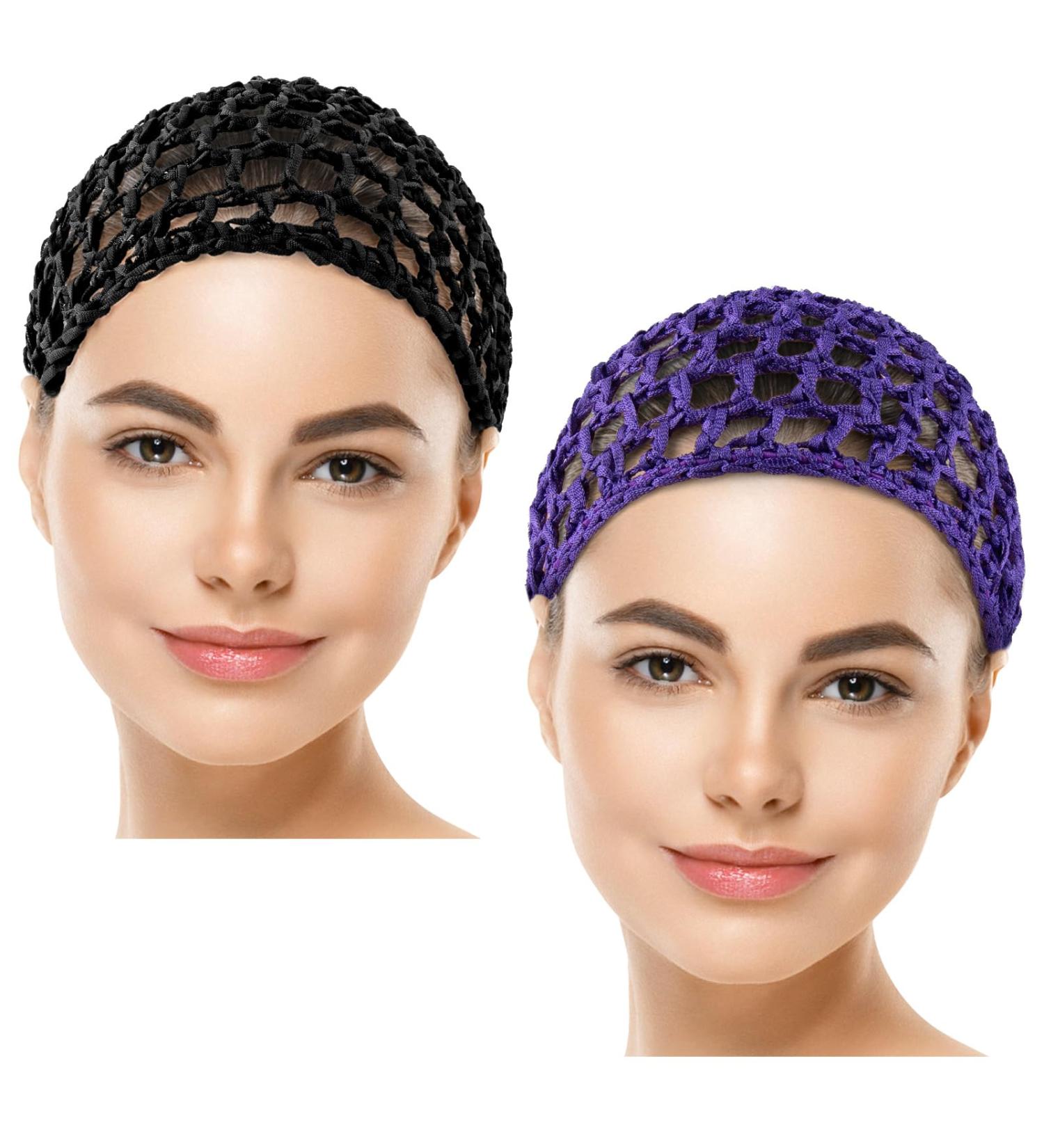 AUEAR Mesh Crochet Hair Net Thick Short Hair Net Snoods Cover Women Hairnet for Sleeping Multicolor One size - Buy Online on GoSupps.com