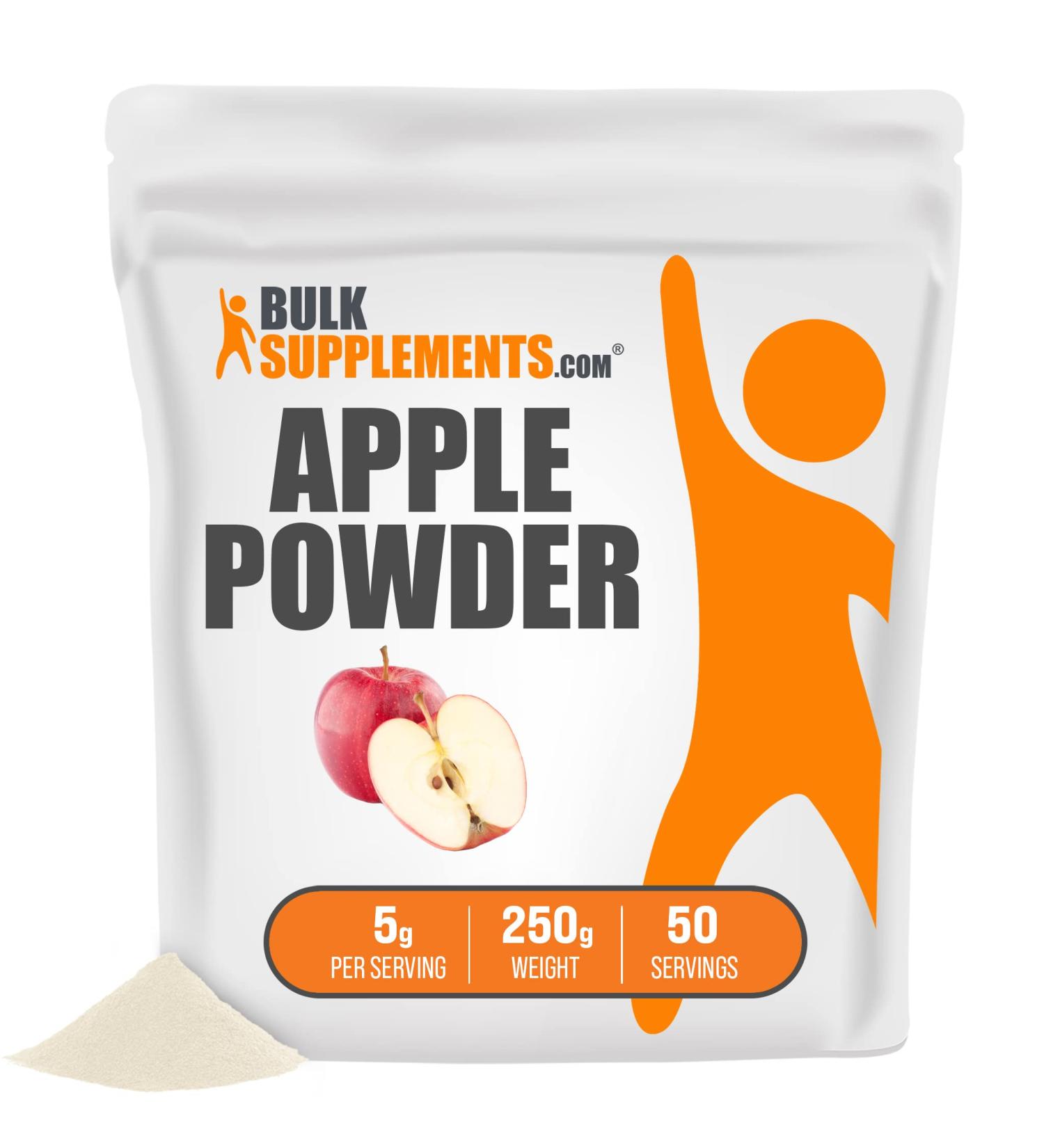 Apple Fiber Powder - Soluble Fruit Supplement for Smoothies - 250g (8.8 oz) Pack - BULKSUPPLEMENTS.COM - Buy Online on GoSupps.com