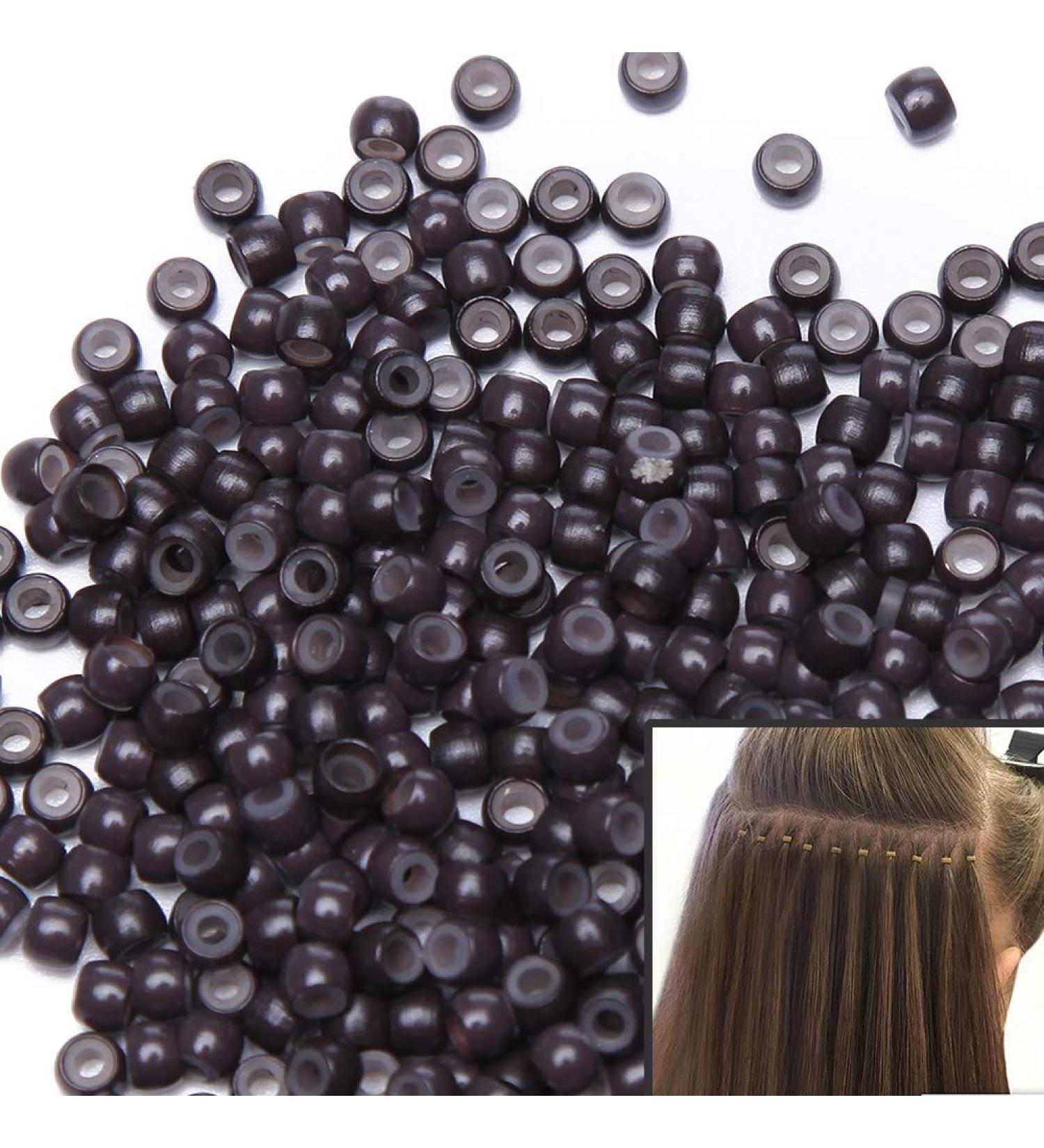 SEGO 100pcs Dark Brown Nanorings with Silicone Inserts | Hair Extensions & Microring Hairpieces - Buy Online on GoSupps.com