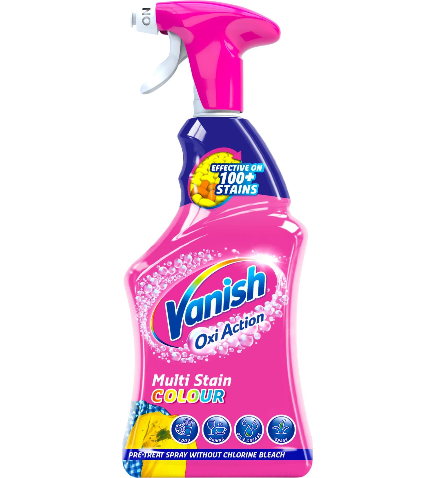 Vanish Oxi Action Pre-Treat Fabric Stain Remover Spray - 500ml | Chlorine Bleach Free Formula | Effective on 100+ Stains | Safe on Everyday Fabrics | Floral Scent - Buy Online on GoSupps.com