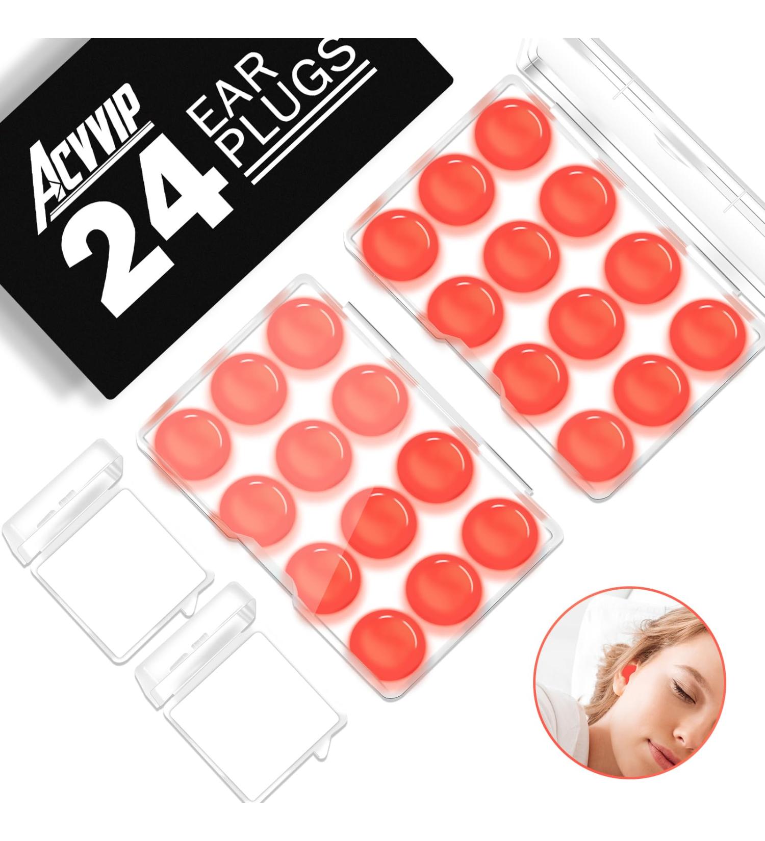 Buy ACVVIP Silicone Ear Plugs - 24 Pcs Soft Reusable Noise Canceling Earplugs for Sleeping & Travel - Orange | International Shipping Available - Buy Online on GoSupps.com