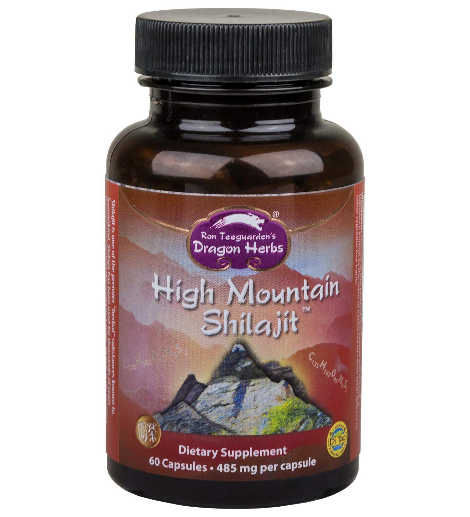 Buy Dragon Herbs High Mountain Shilajit 450mg - 60 Capsules for Energy & Vitality - Buy Online on GoSupps.com