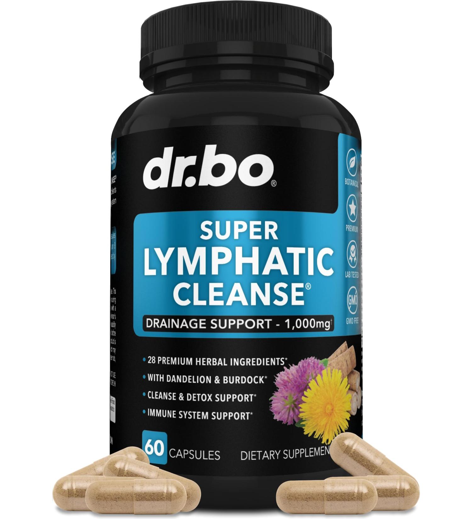Lymphatic Drainage Supplements - Herbal Cleanse Pills with Echinacea Ginger & More for Lymph Node Detox | International Shipping - Buy Online on GoSupps.com