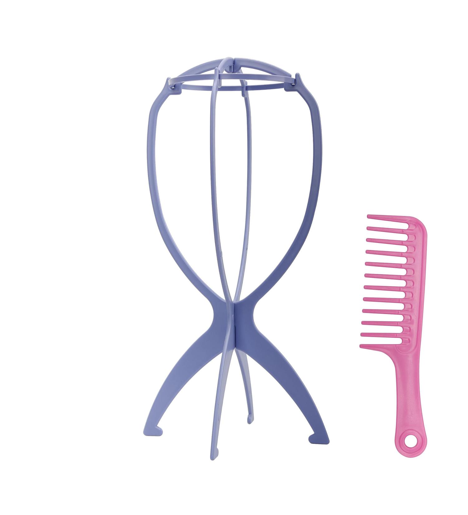 Portable Collapsible Wig Stand Holder for Women - Durable & Travel-Friendly | Wigs Display & Drying Tool - Light Blue (1 Pc) - Buy Online on GoSupps.com
