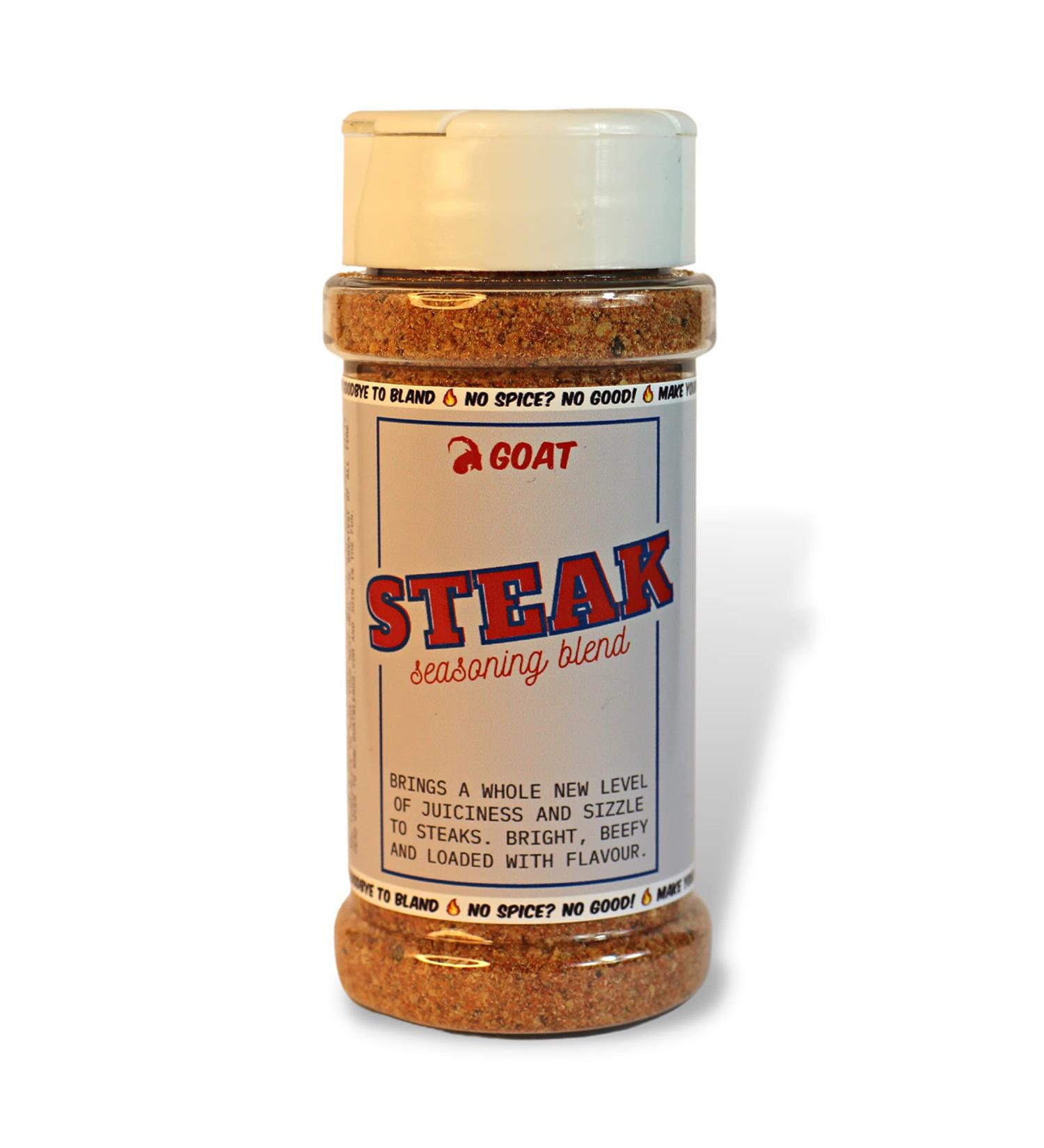 Steak Seasoning Blend - 75g Shaker. Elevate your steak game with this premium spice blend. Handcrafted Seasoning. - Buy Online on GoSupps.com