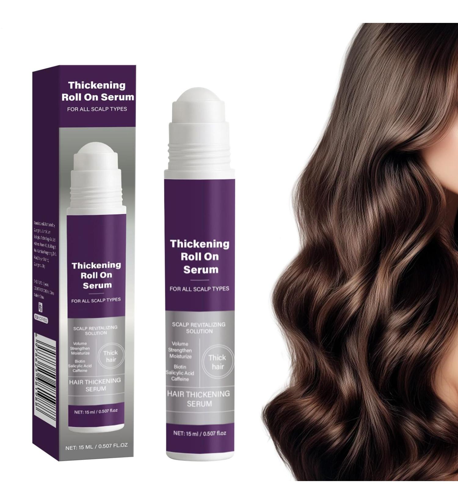 Hair Growth Oil | 15ml Hair Thickening Roll-On | Gentle Nourishing Scalp Oil - for Straight Curly Damaged Thinning Dry Hair - Travel Daily Salon - Buy Online on GoSupps.com
