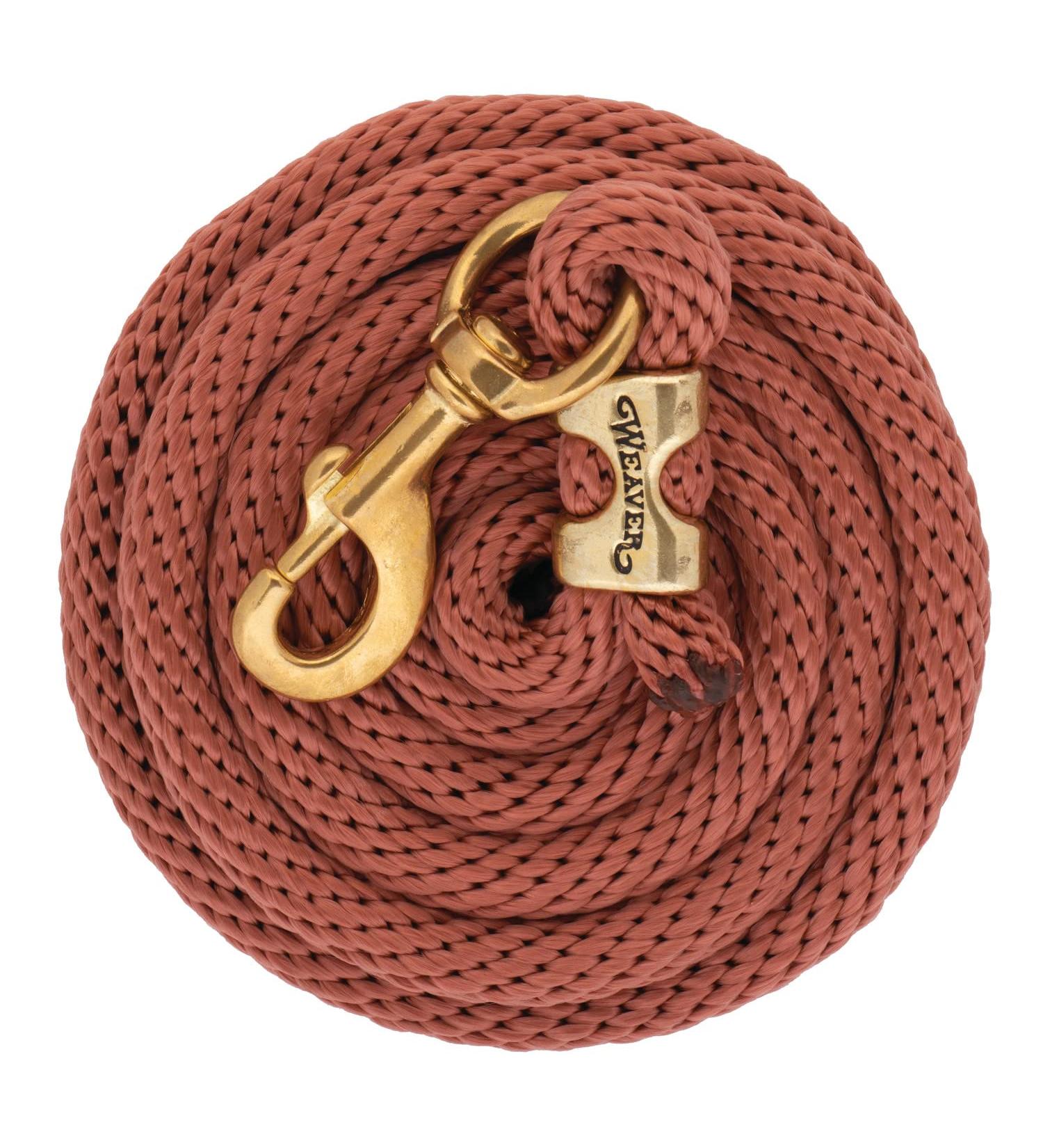 Weaver Leather Poly Lead Rope with Solid Brass 225 Snap 5/8" x 10' Cinnamon
