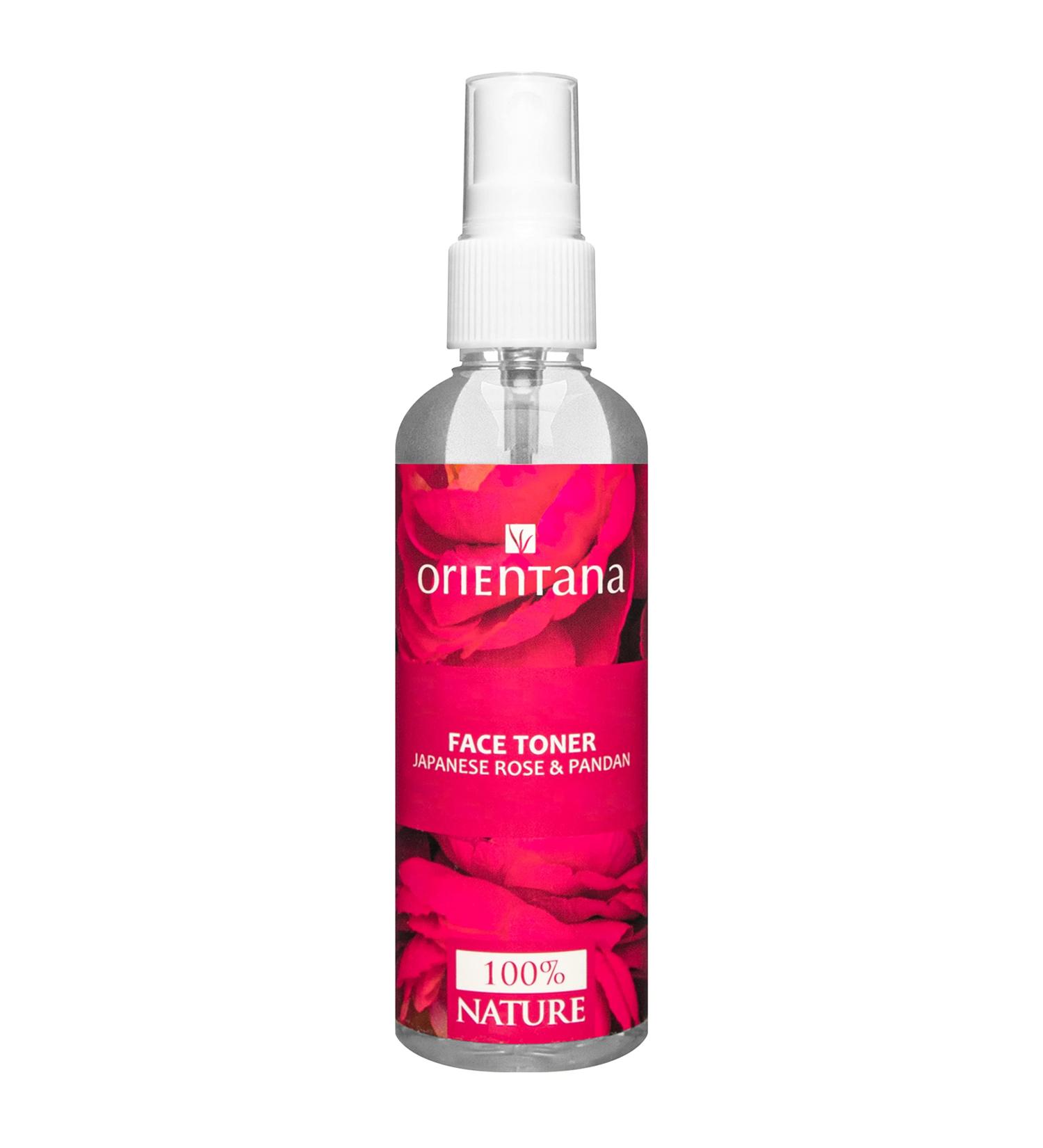 Orientana - Natural Face Toner Japanese Rose & Pandan | Alcohol Free Aloe Vera |Vegan Anti Aging Facial Moisturiser for Women | Hydrating Brightening Soothing | Normal Dry Skin - 100ml ROSE TONER - Buy Online on GoSupps.com