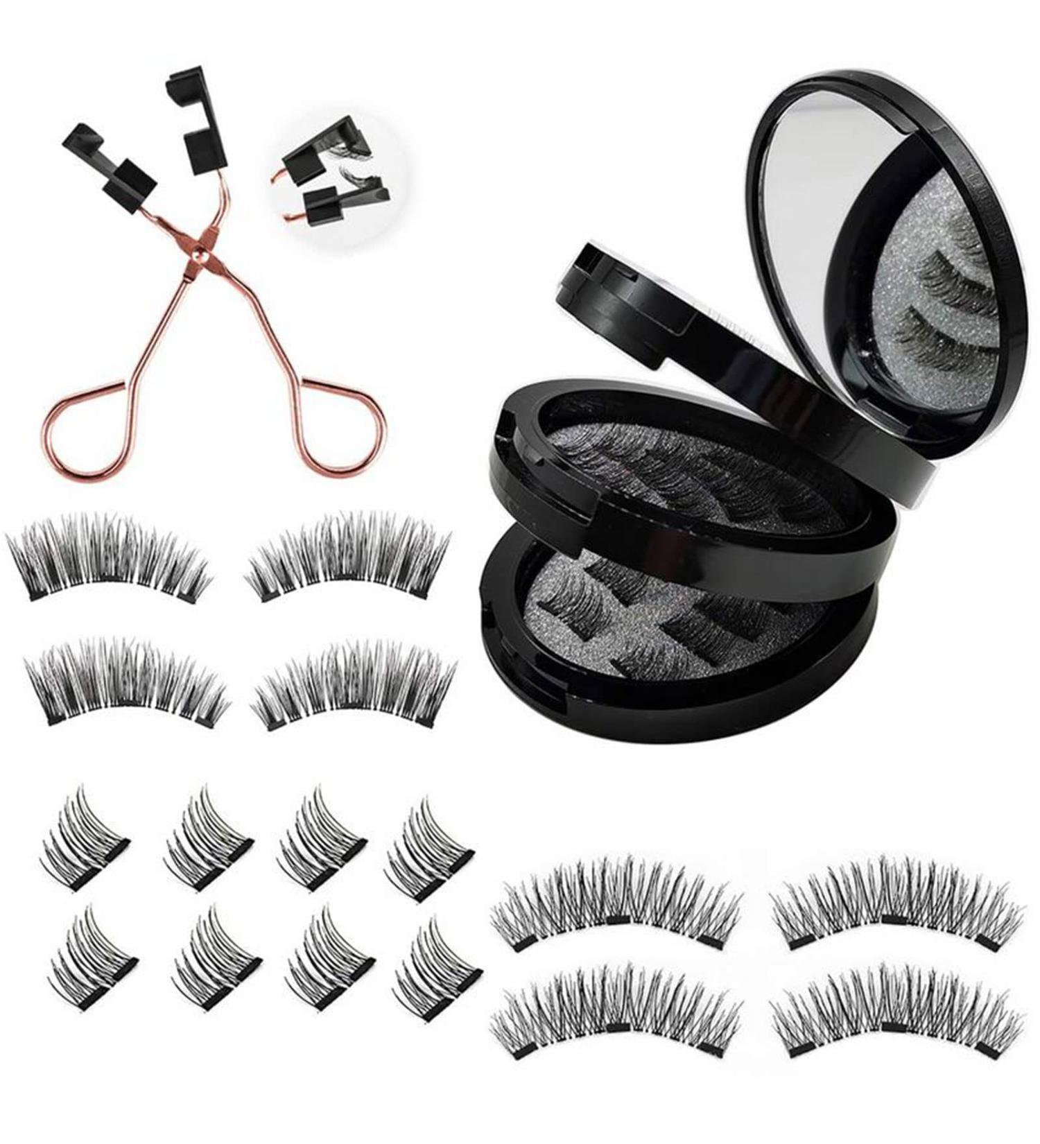 AUOCATTAIL Magnetic Eyelashes Kit - 12 Pairs 3D Dual Magnets False Eyelashes - Reusable and Natural - No Glue Needed - Buy Online on GoSupps.com