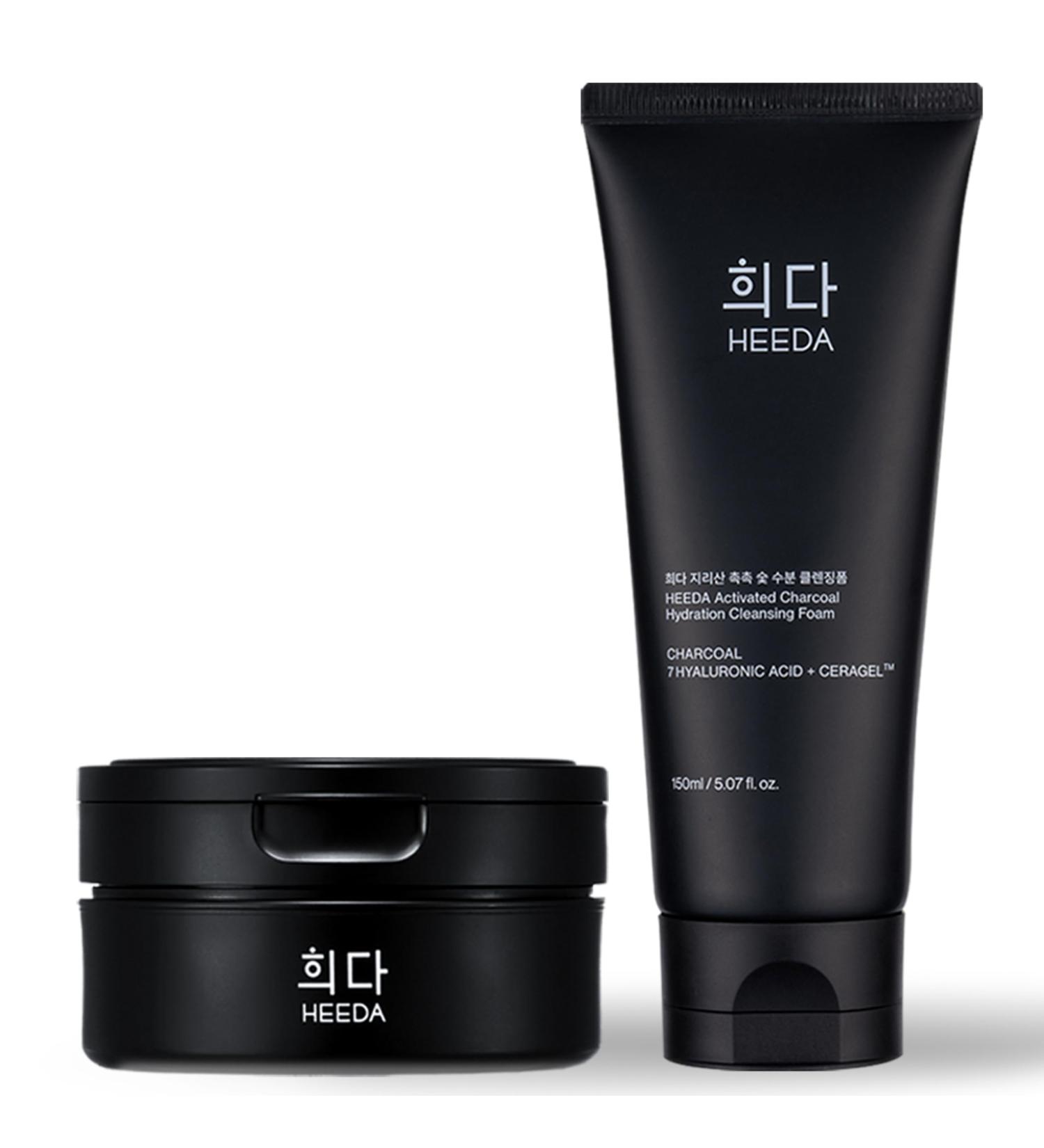 HEEDA All-In-One Double Cleansing Duo Charcoal Ceramide Cleansing Balm & Hyaluronic Acid Foam Cleanser for Deep Purifying Hydrating and Balanced Skin (K-Beauty Vegan Skincare Set) - Buy Online on GoSupps.com