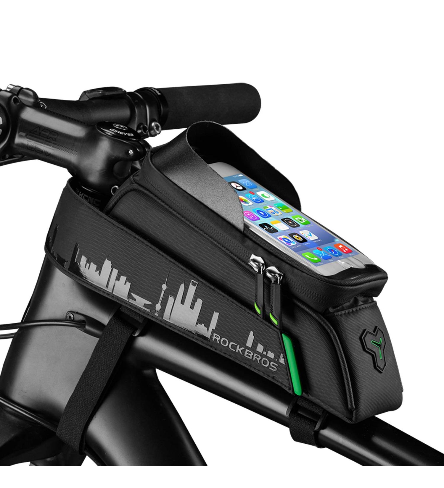 Rockbros Waterproof Bicycle Frame Pocket Bag - Touchscreen for iPhone 14/13 Galaxy S23/S22 Ultra 7.0 Inch Cell Phones - Buy Online on GoSupps.com