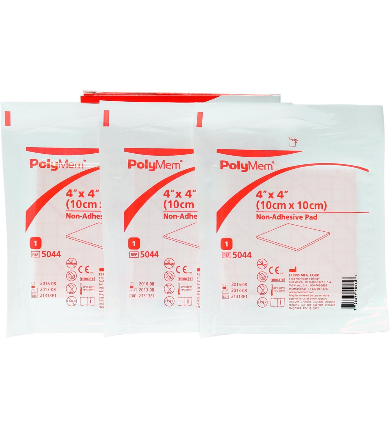 Polymem 4 x 4 Non-Adhesive Pad Wound Dressing  3 Count (Pack of 1)