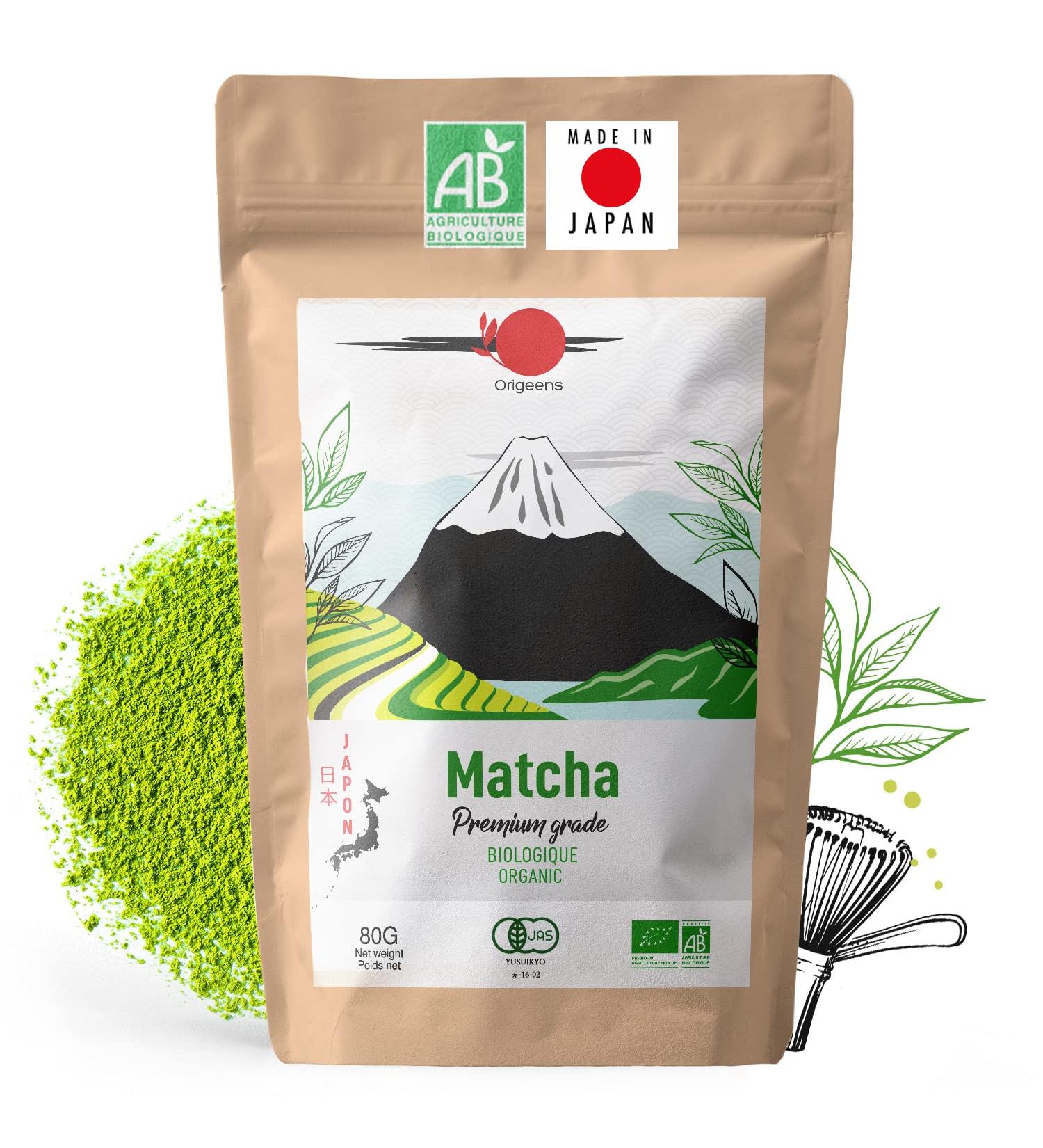 ORIGEENS Organic Japanese Matcha Tea 80g Bag - Single Origin Shizuoka Green Tea Powder - Buy Online on GoSupps.com