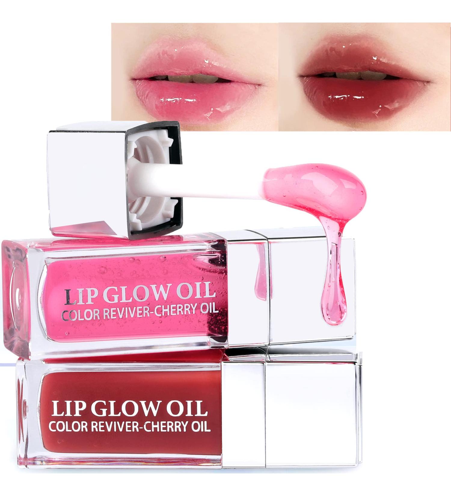 FANXITON Lip Oil Set - Hydrating Tinted Gloss Duo in Cherry Pink and Sexy Red | Non-Sticky Lip Plumper and Revitalizing Care Oils - Buy Online on GoSupps.com