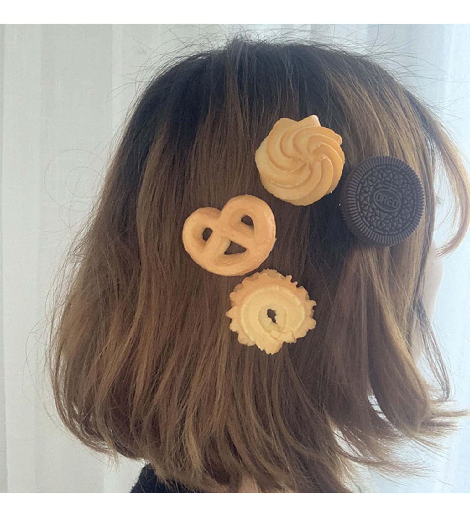 Sttiafay 7Pack Cookies Pattern Hair Clips for Women and Girls - Fun Cartoon Hairpins for Styling Salon - Hair Accessories - Buy Online on GoSupps.com