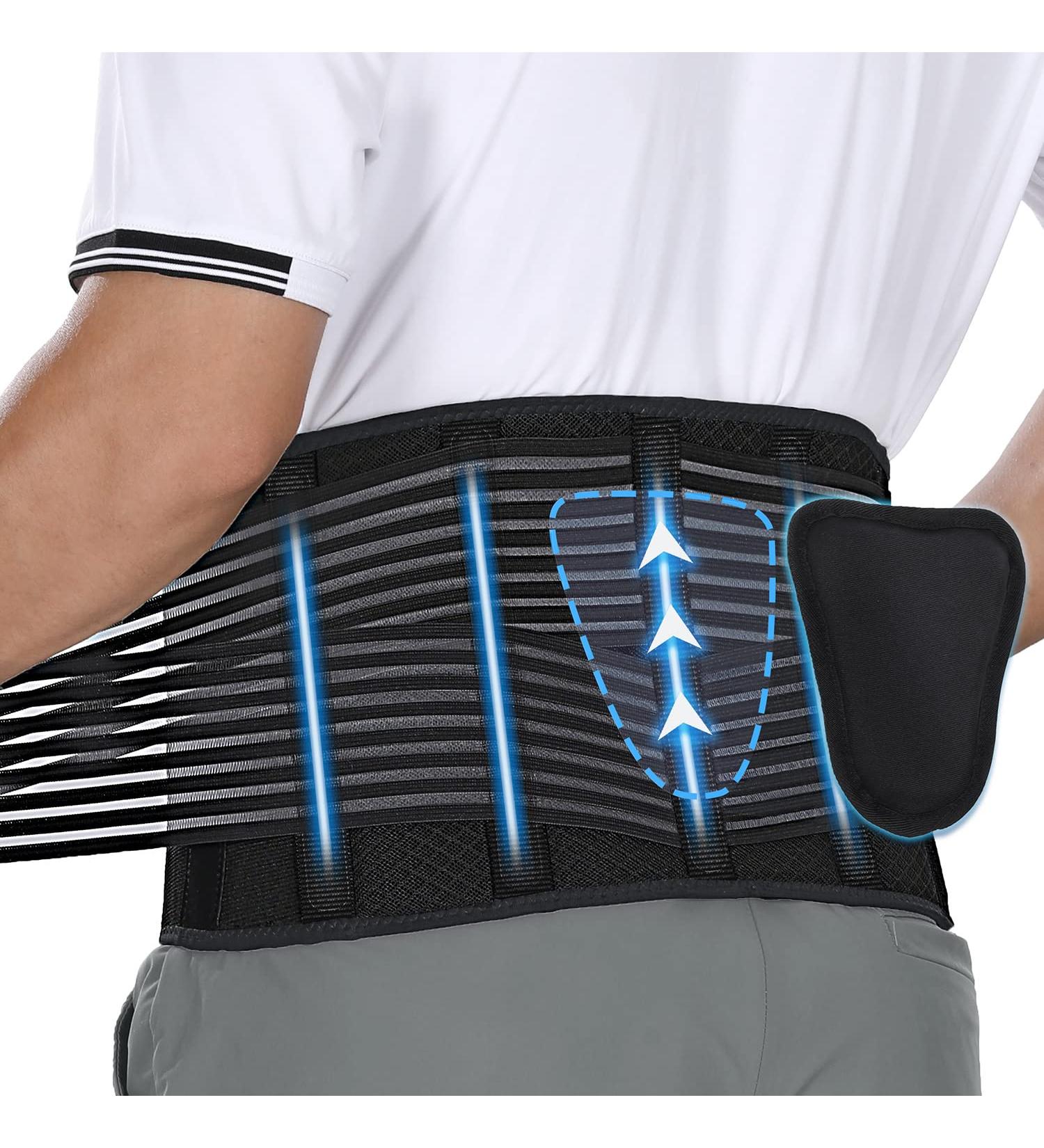 WANOSS Back Brace Lumbar Support Belt - Anti-Skid with Removable Pad - X-Large - Buy Online on GoSupps.com