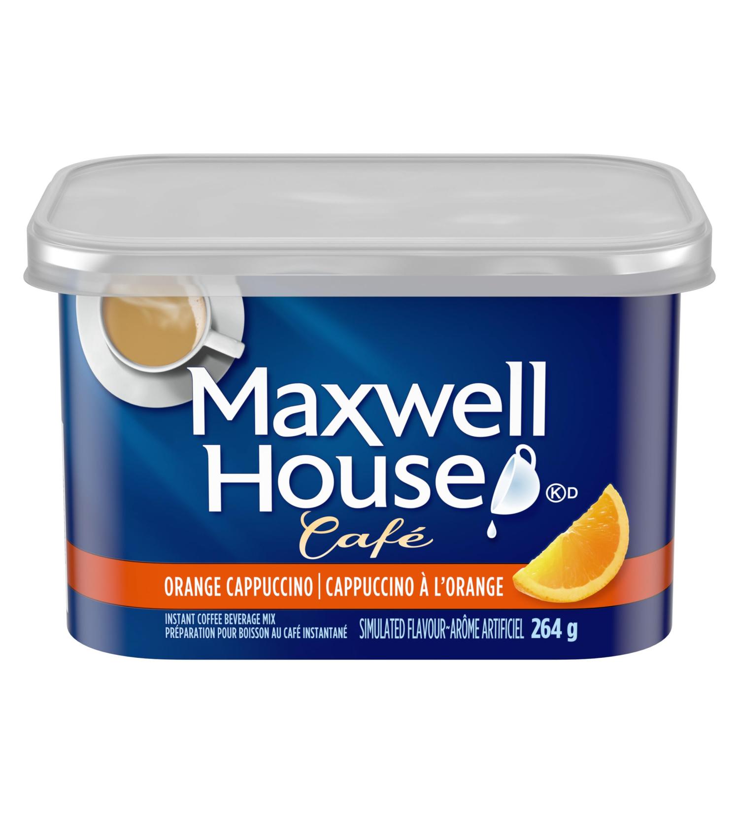 Maxwell House Caf Orange Cappuccino Flavoured Instant Coffee 264g (Pack of 8) - Buy Online on GoSupps.com