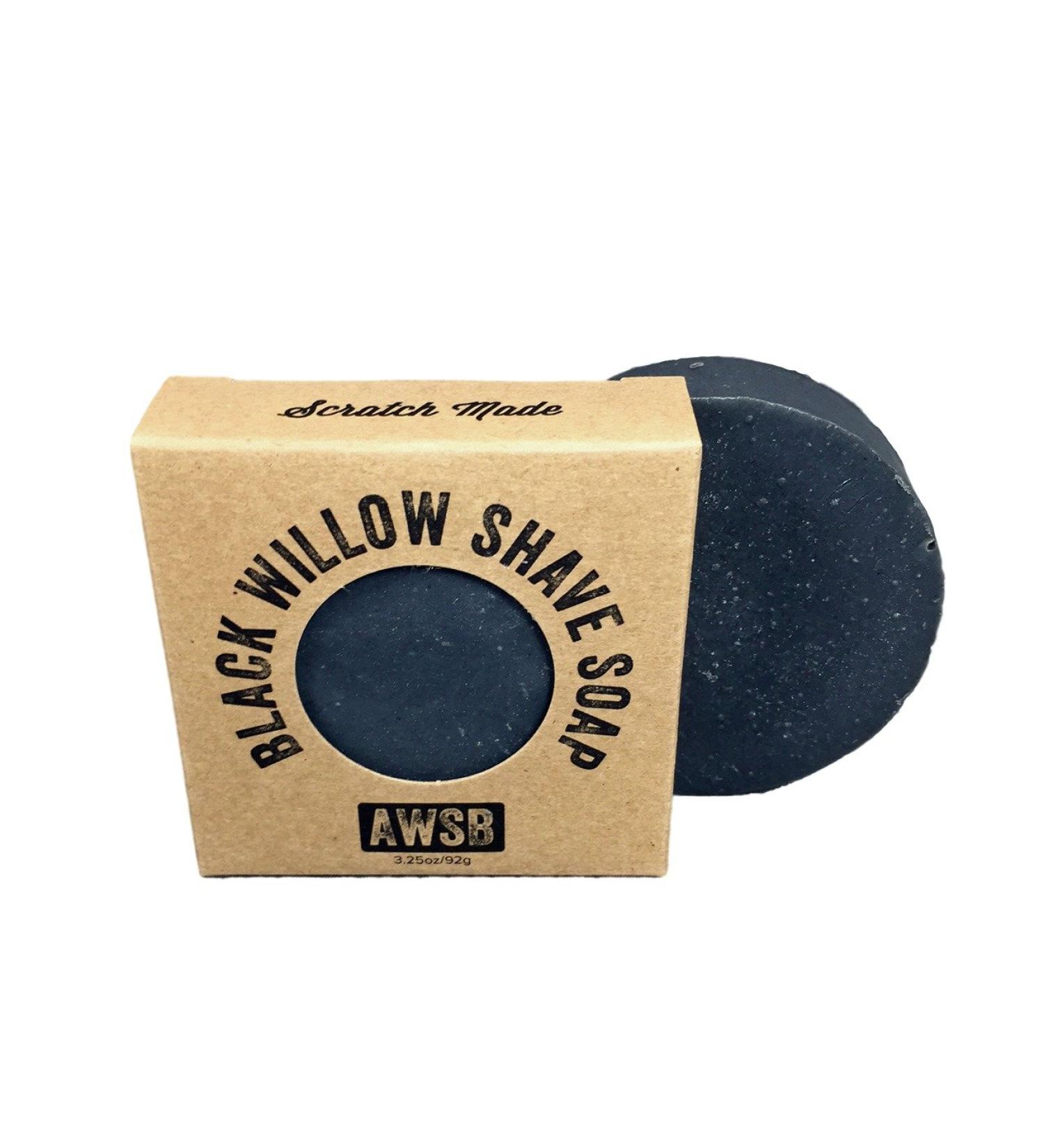 Black Willow Shave Soap for Smooth Shaving Vegan All Natural with Organic Ingredients Handmade by A Wild Soap Bar