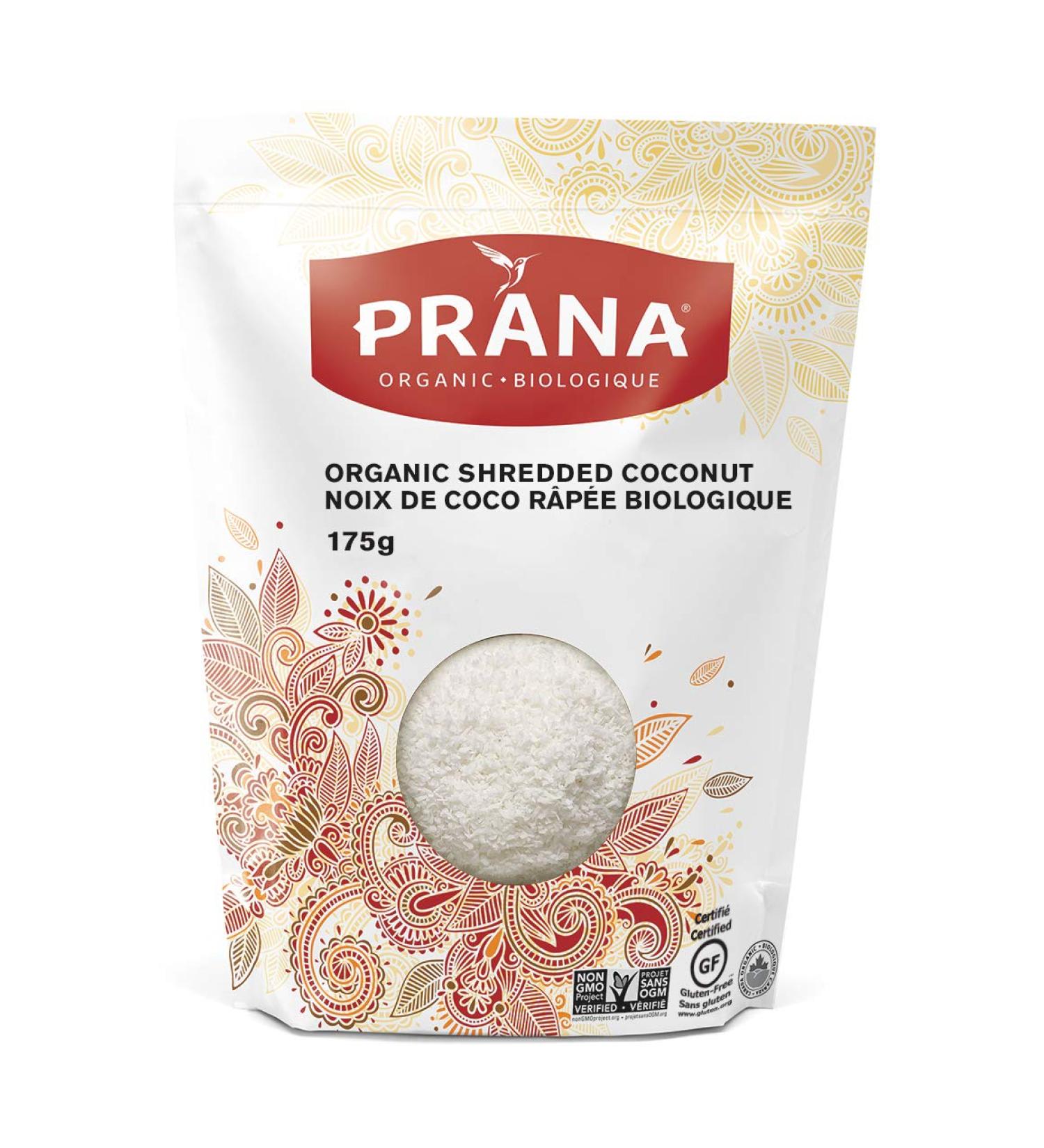 Prana Organic Fine Shredded Coconut | Source of Fibre | KETO | Non-GMO Gluten Free Vegan Snack | No Added Sugars or Sulphites | 175g - Buy Online on GoSupps.com
