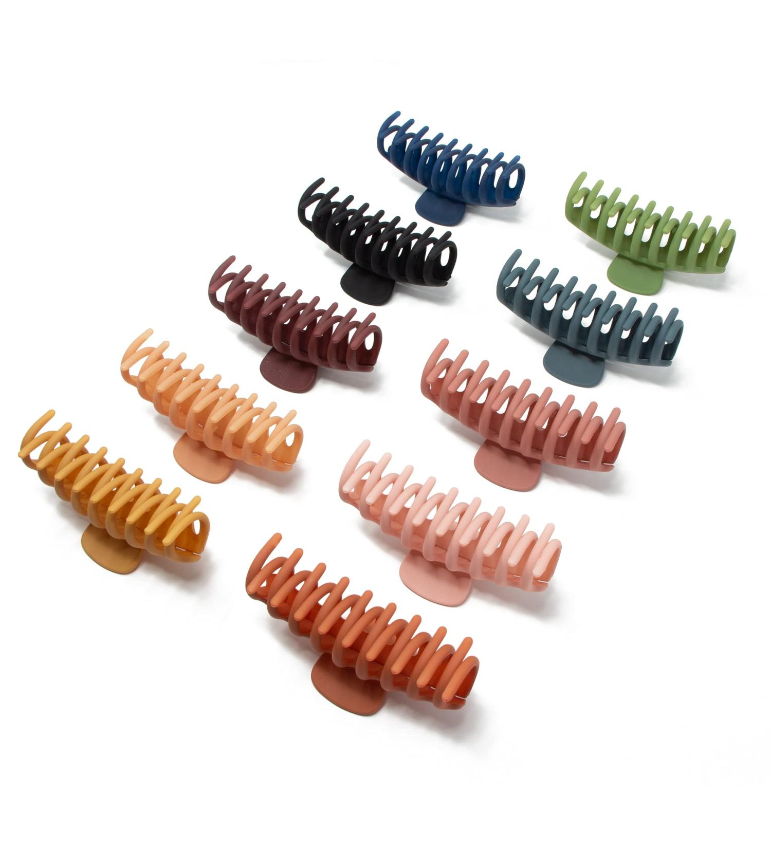 10 Pack Large Hair Claw Clips with Matte Finish - Non-Slip Firm Grip for All Hair Types - Trendy Colors for Women/Girls - Great Gift! - Buy Online on GoSupps.com