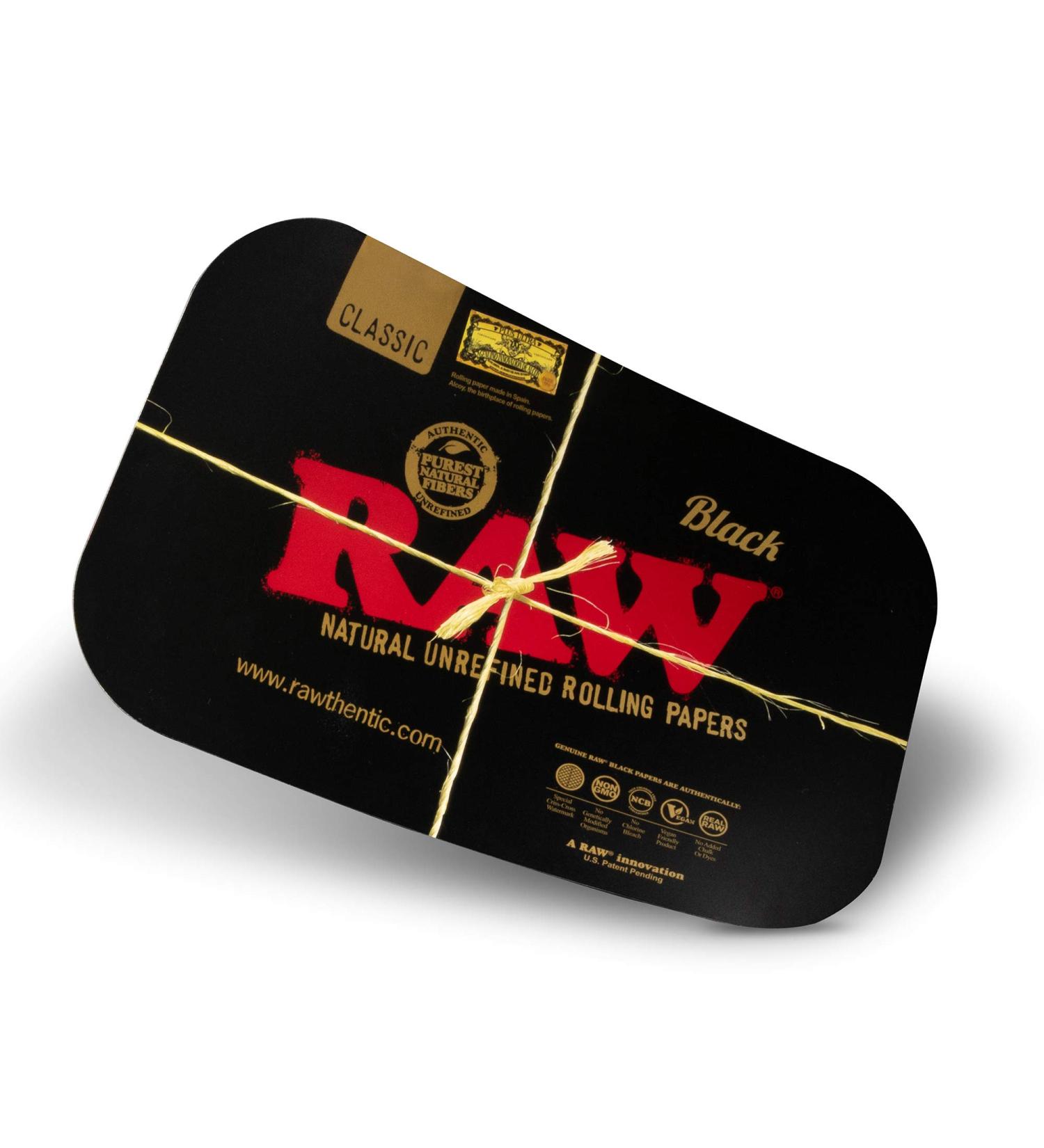 RAW Black Tray Cover | Size - Small | Magnetic Cover to Help Store Tray Contents Quickly | No More Lost Lighters 11x7 Inch (Pack of 1)
