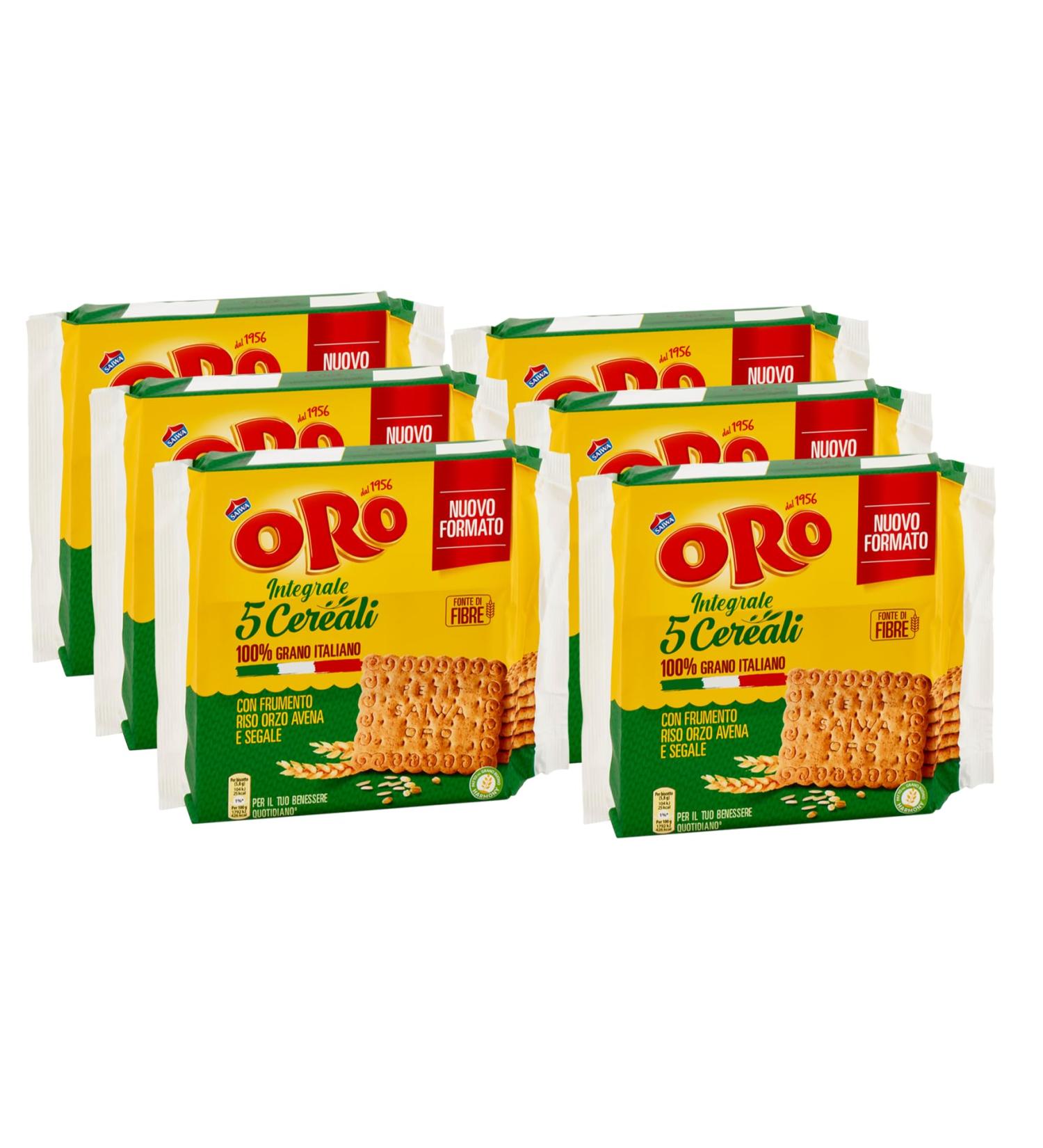  CAIYA 6 x Gold Saiwa 5 Cereal Whole Flour Biscuit with Wheat Rice Barley Oats and Signal 420g - New Format 6 Packs  - Buy Online on GoSupps.com