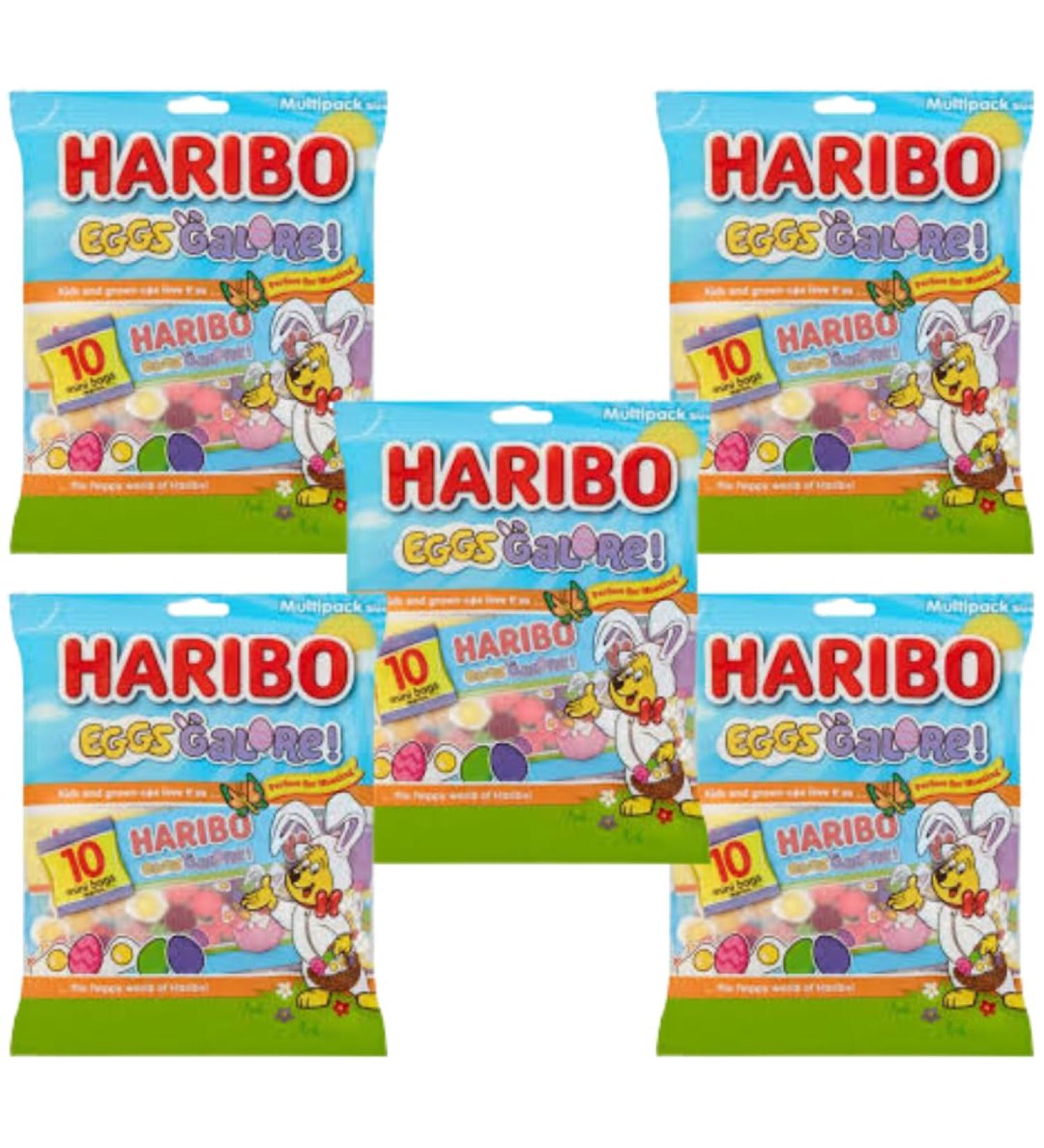 Easter Egg Hunts Sweet Bundle - Amamitrade Thank You Sticker Made For Haribo Easter Eggs Galore Pack of 5 (160g) - 50 Mini Sweets Bags - Kids Adults Egg Hunt Treats - Buy Online on GoSupps.com