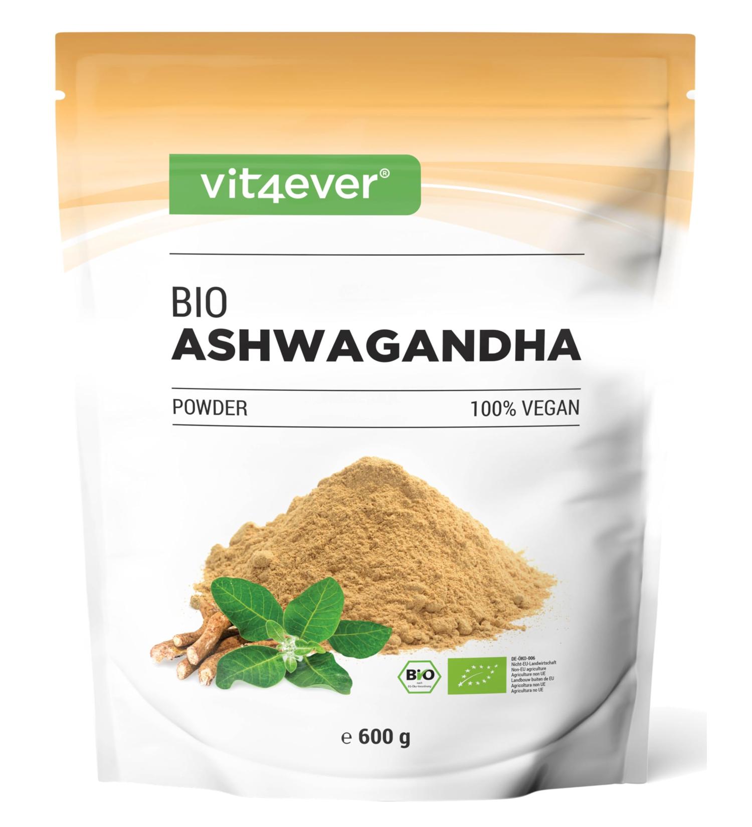 Organic Ashwagandha Root Powder 600g - 100% Real Indian Ashwagandha (Withania Somnifera) From Organic Farming - Vegan - Buy Online on GoSupps.com