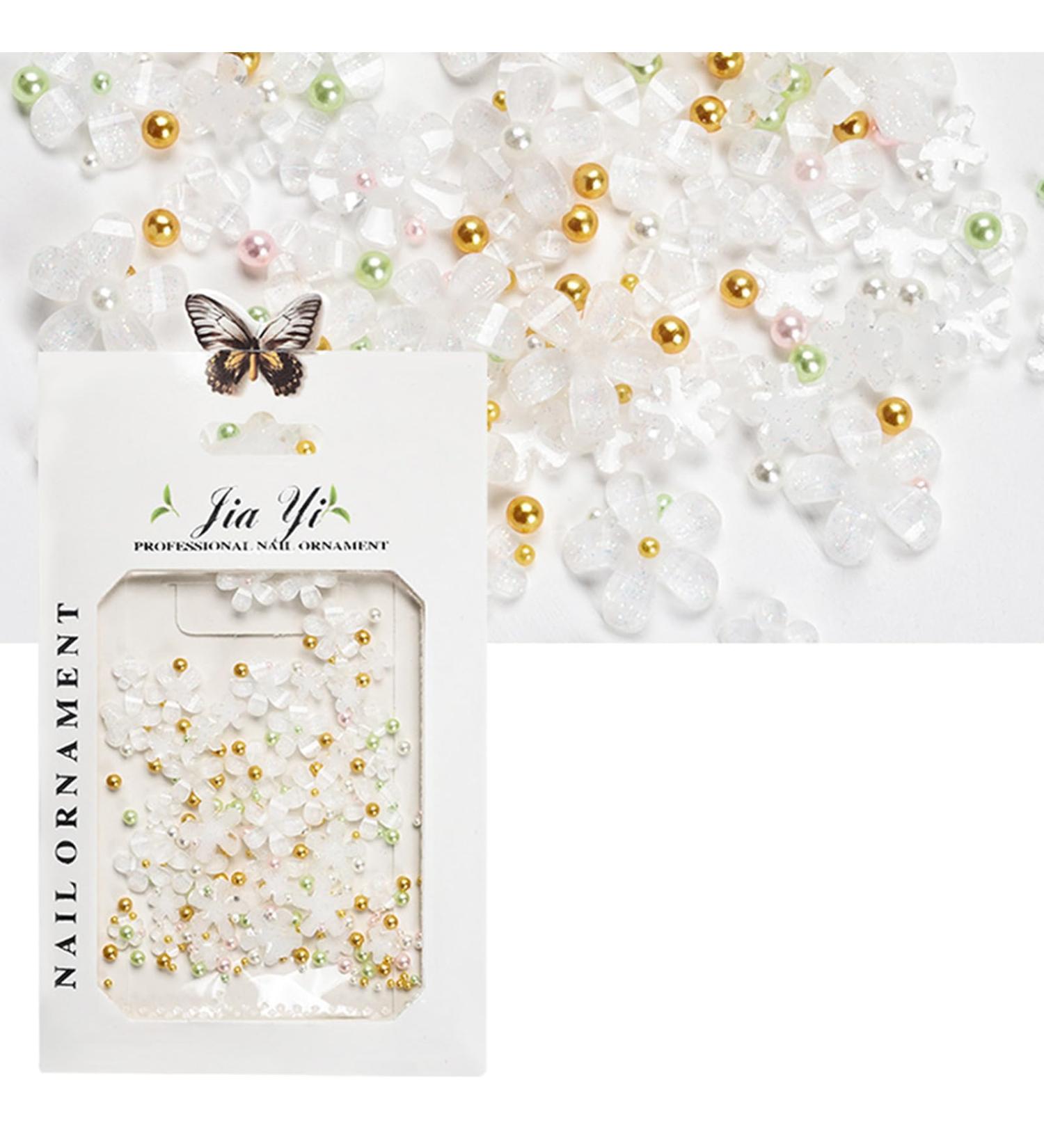 1Bag 3D Flower For Women Nails Art Decorations Easy Installation And Removal Add Charm To Your White - Buy Online on GoSupps.com