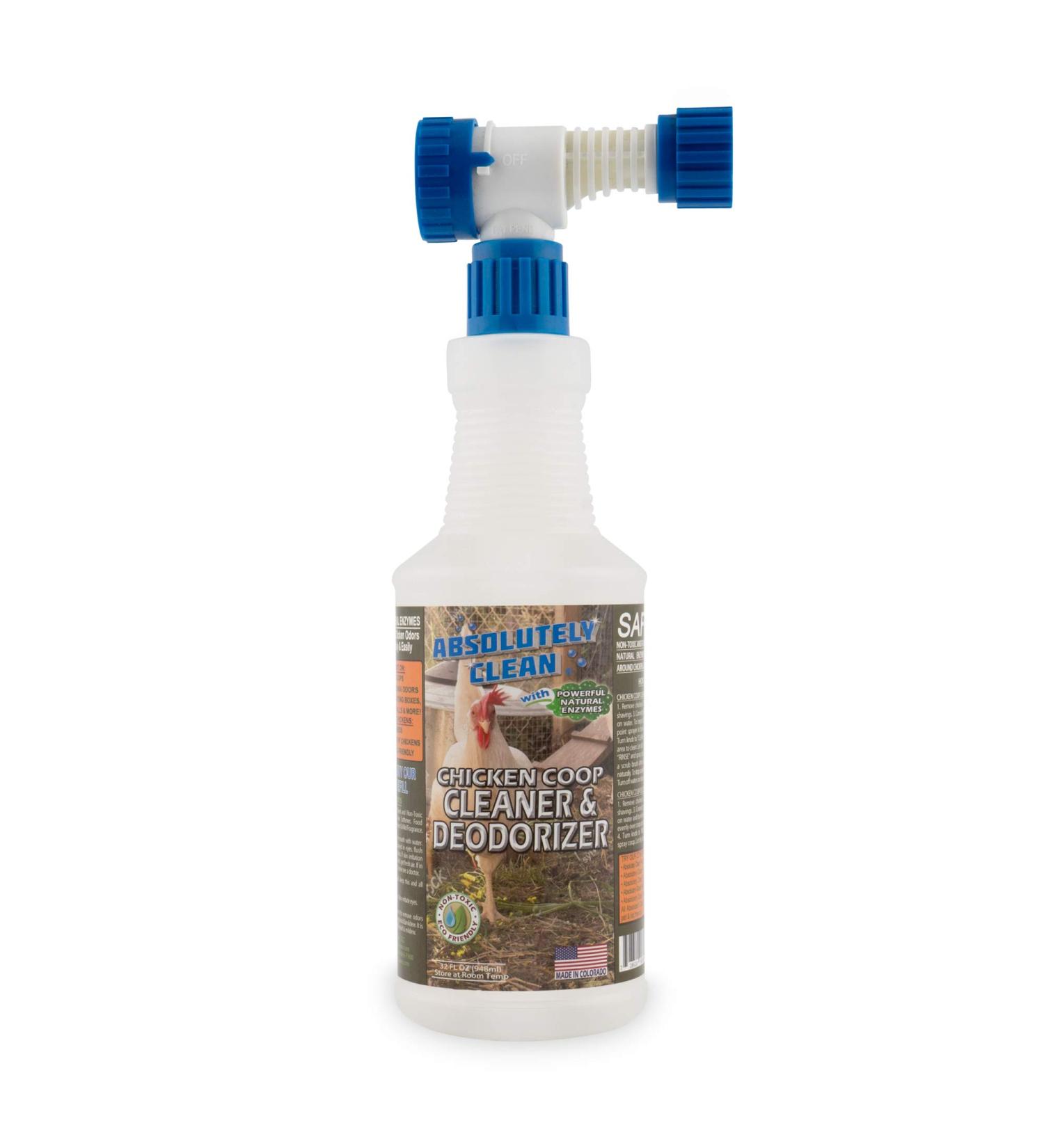 Buy Veterinarian Approved Chicken Coop Cleaner & Deodorizer - Natural Enzyme Cleaner 32 Fl Oz with Garden Sprayer - Made in Colorado - Ships Internationally - Buy Online on GoSupps.com