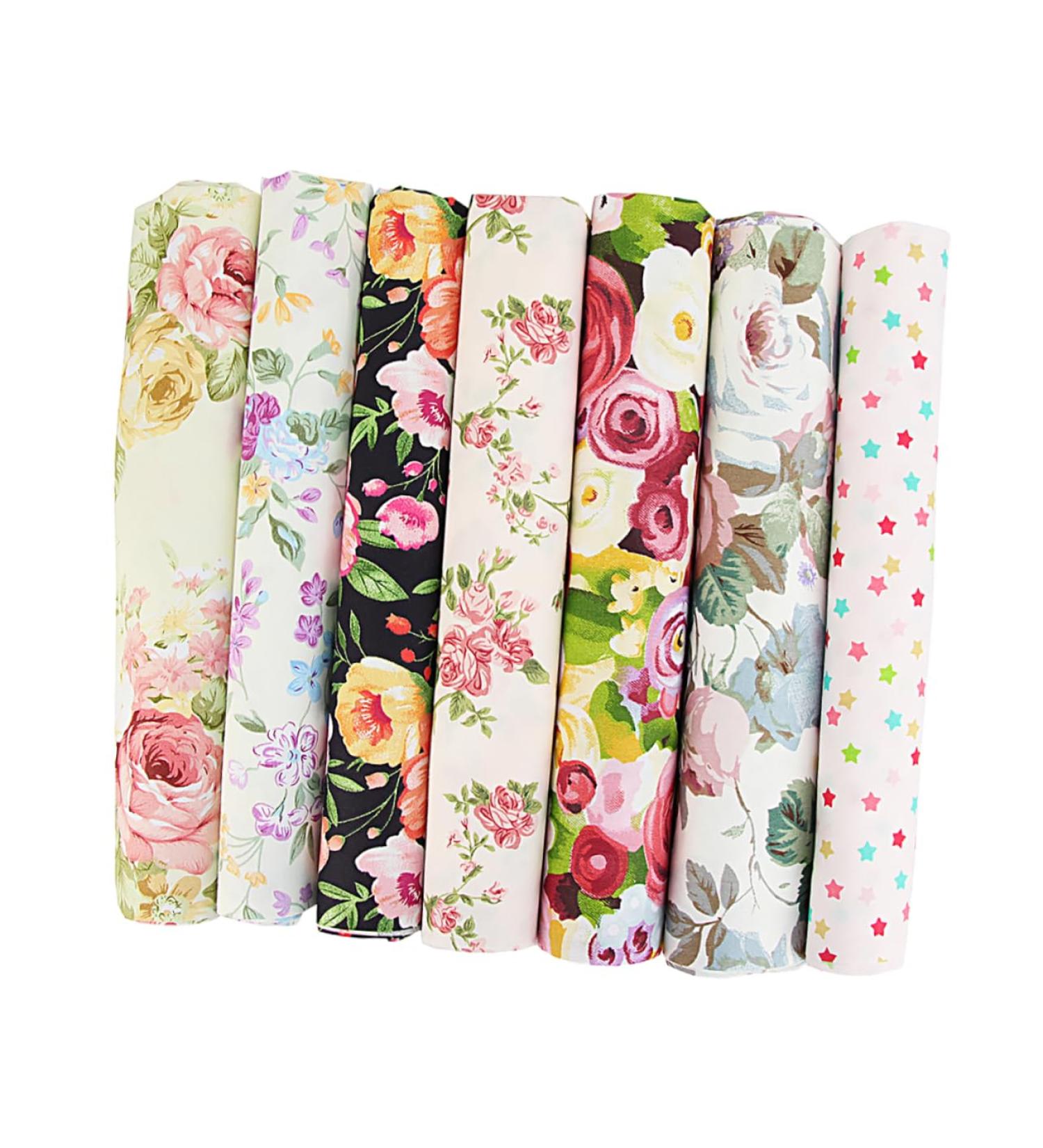 LALAFINA 7 sheets Sewing Diy Cloth Cotton Chic Material Patch Fabric Floral Patchwork Handicraft Handmade - Buy Online on GoSupps.com
