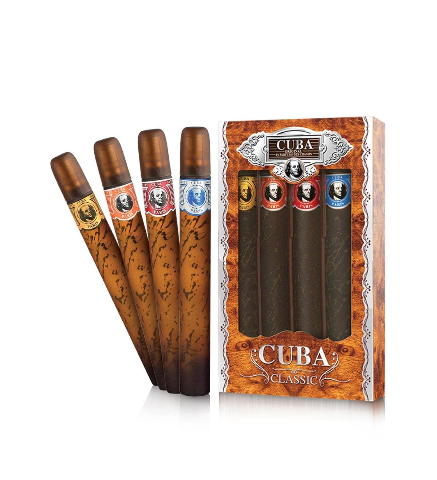 Cuba Red By Fragluxe Gift Set -- Cuba Variety Set Includes All Four 1.15 Oz Sprays Cuba Red Cuba Blue Cuba Gold And Cuba Orange Men