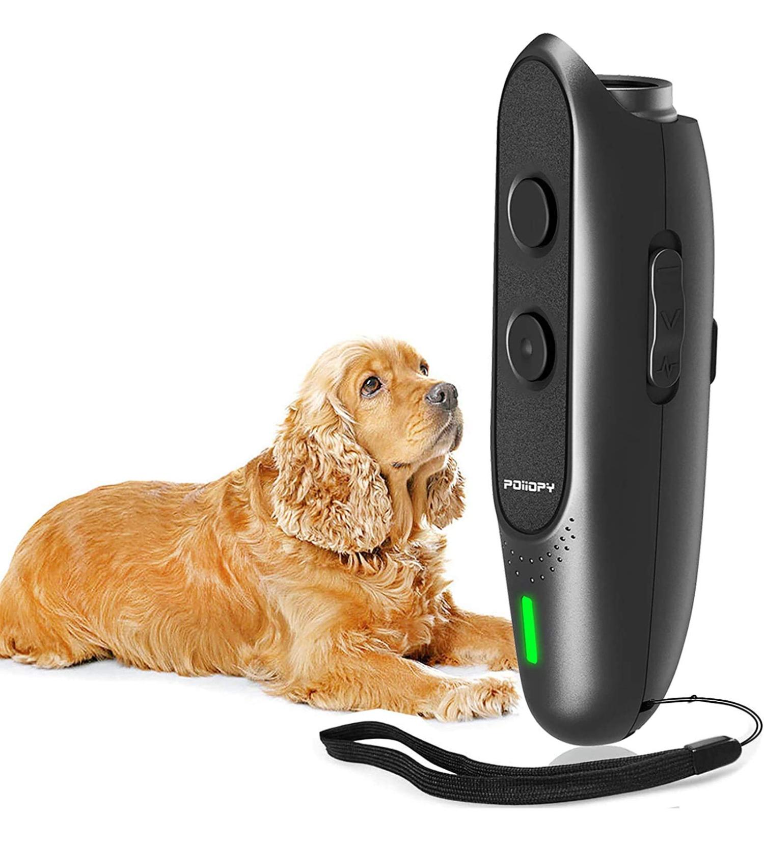 Poiiopy Ultrasound Anti-Bell Device for Dogs | Rechargeable 2-in-1 Safe Dog Training | 5m Range & Variable Frequency - Buy Online on GoSupps.com