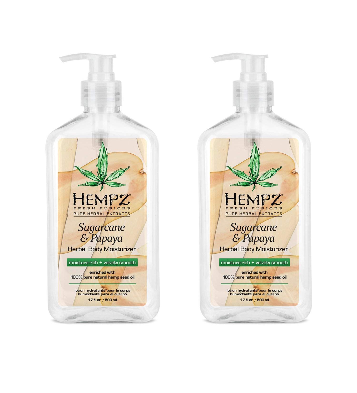 ( Herbal Body Moisturizer, Sugarcane Papaya, 17 Ounce - 2 Pack